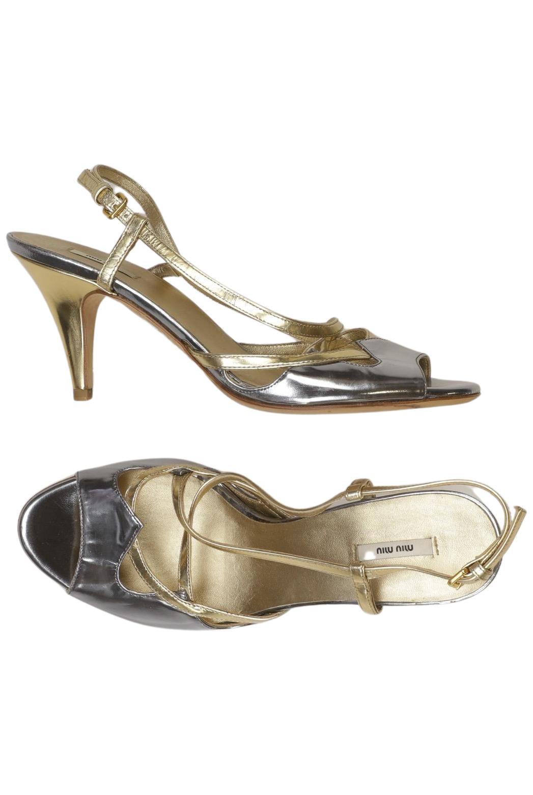 

Miu Miu Damen Sandale, gold, Gr. 37