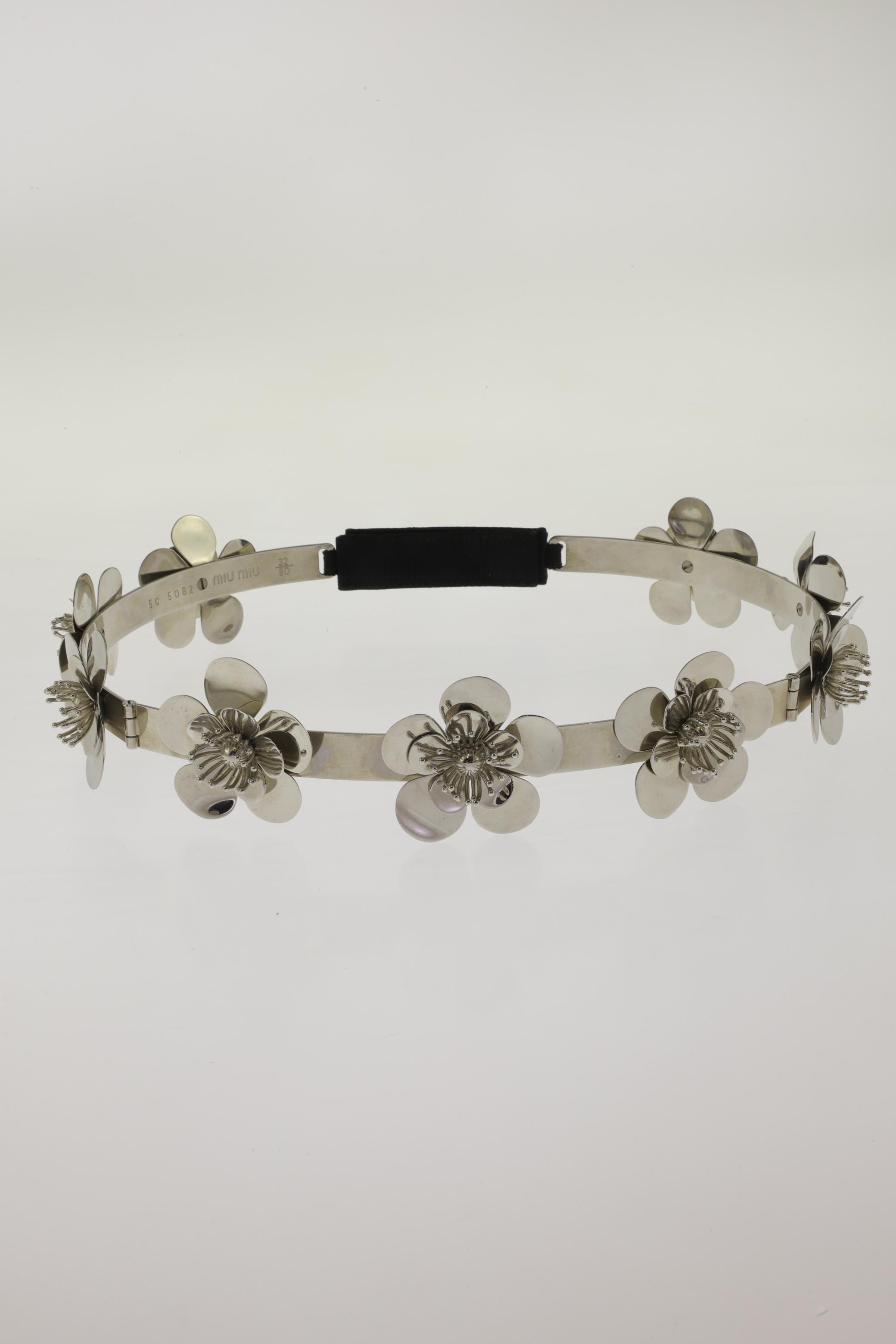

Miu Miu Damen Gürtel, silber, Gr. 80