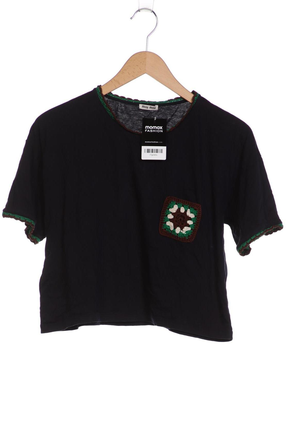 

Miu Miu Damen T-Shirt, marineblau, Gr. 36