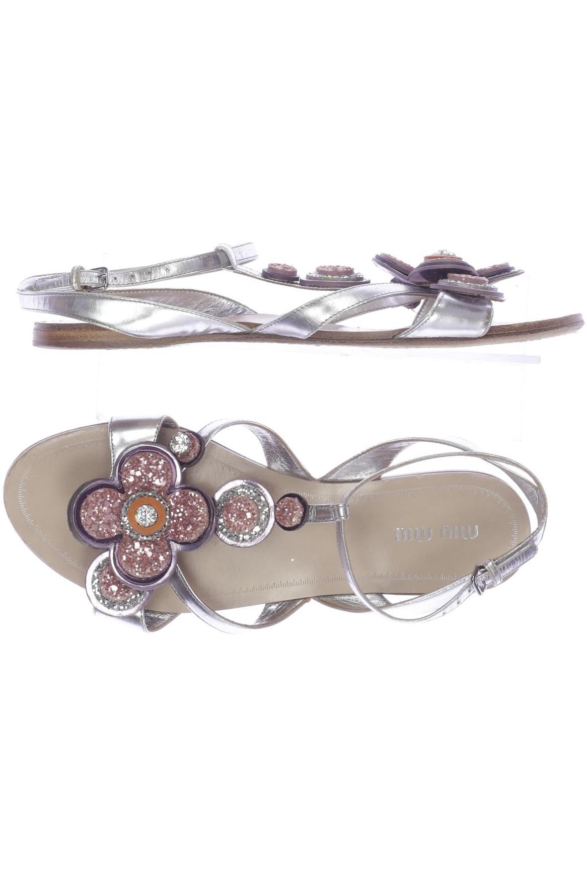 

Miu Miu Damen Sandale, silber, Gr. 38