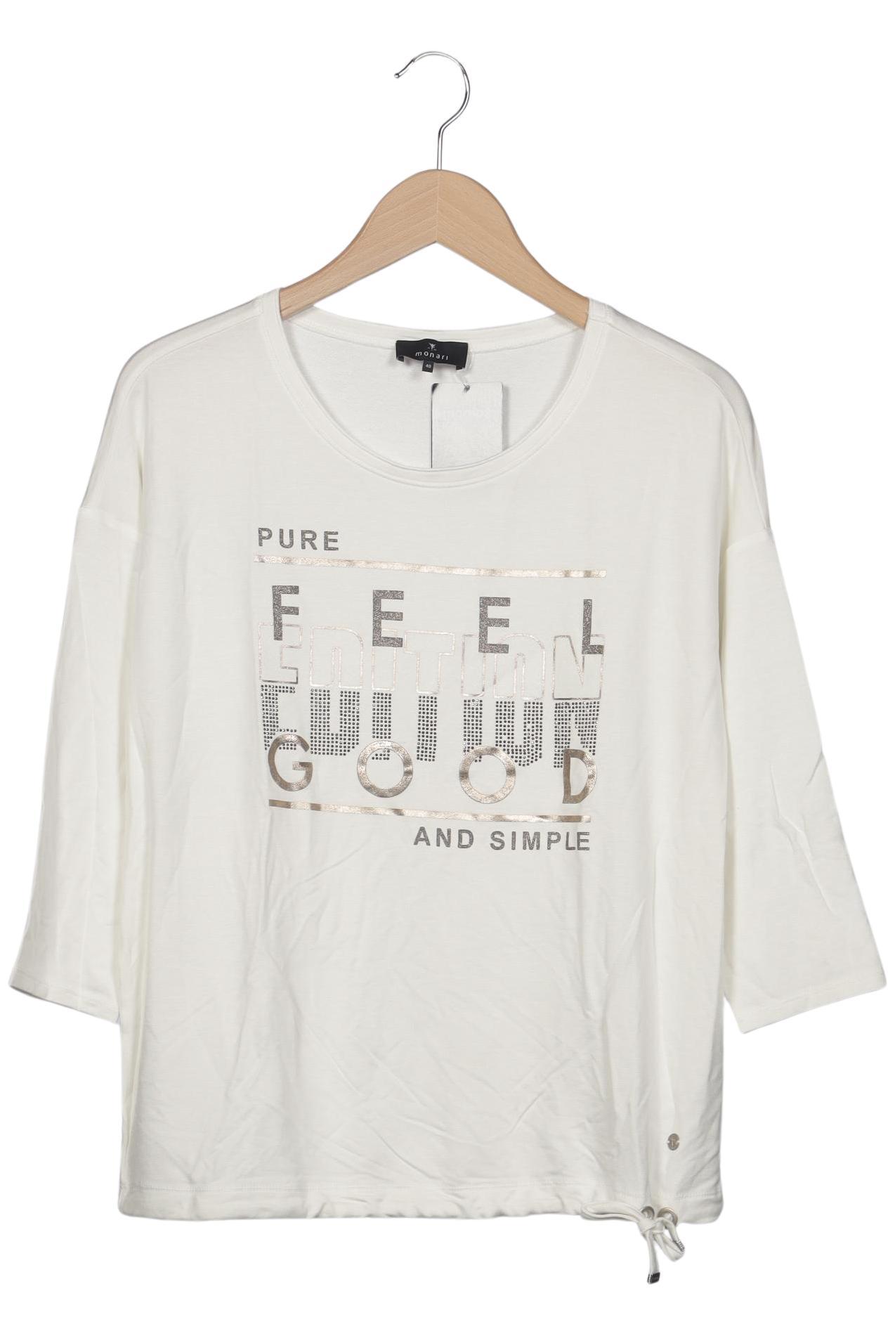 

monari Damen Langarmshirt, weiß, Gr. 40