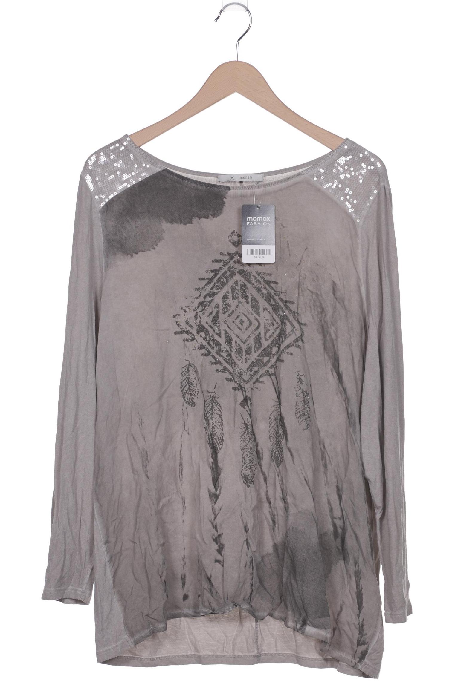 

monari Damen Langarmshirt, grau, Gr. 48