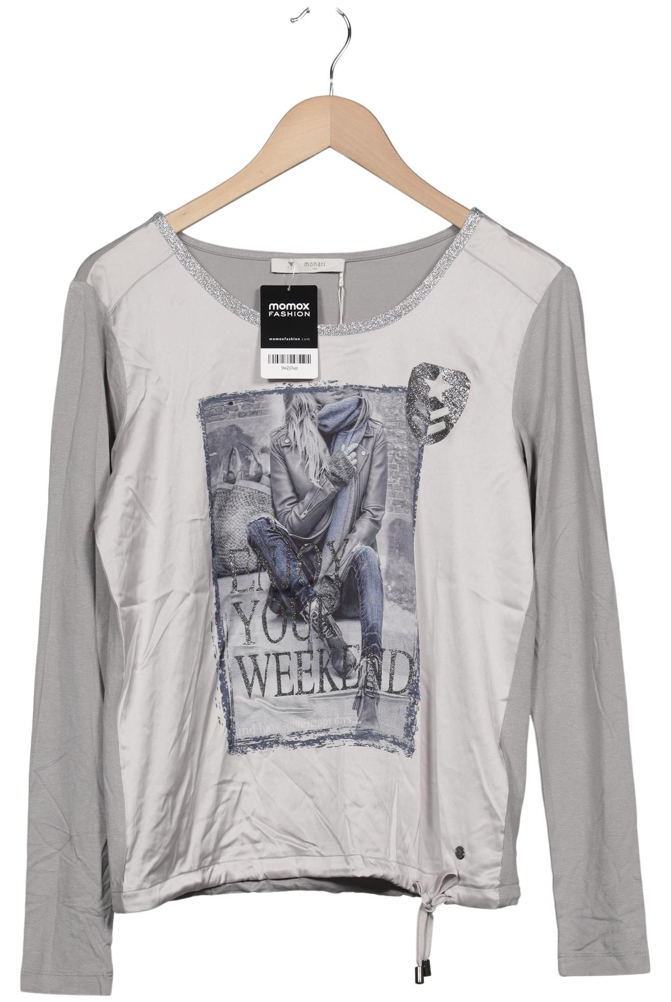 

monari Damen Langarmshirt, grau, Gr. 34