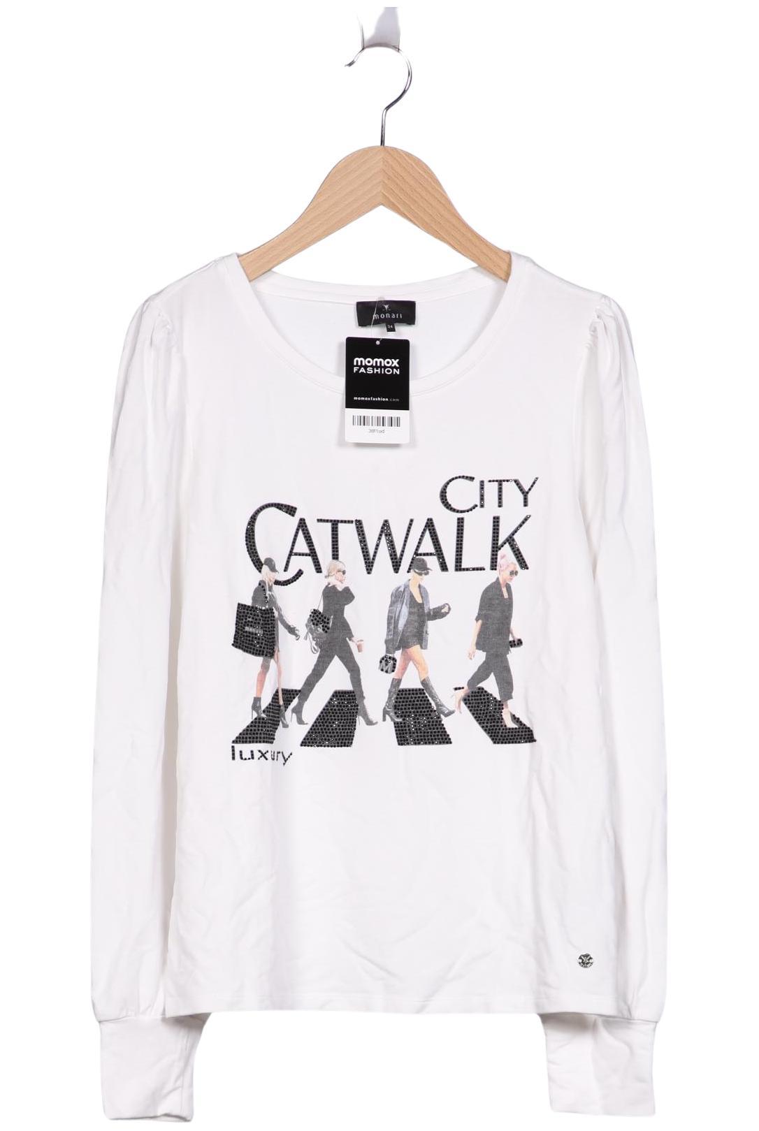 

monari Damen Langarmshirt, weiß, Gr. 34