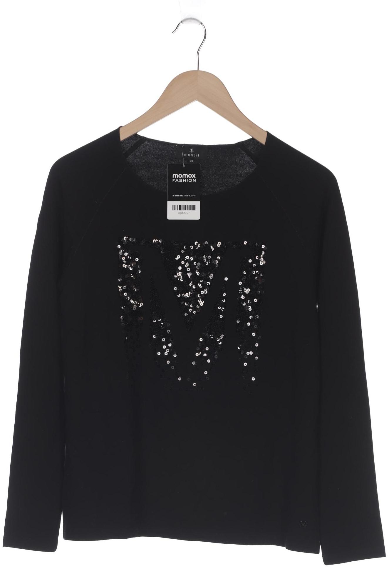 

monari Damen Langarmshirt, schwarz, Gr. 40