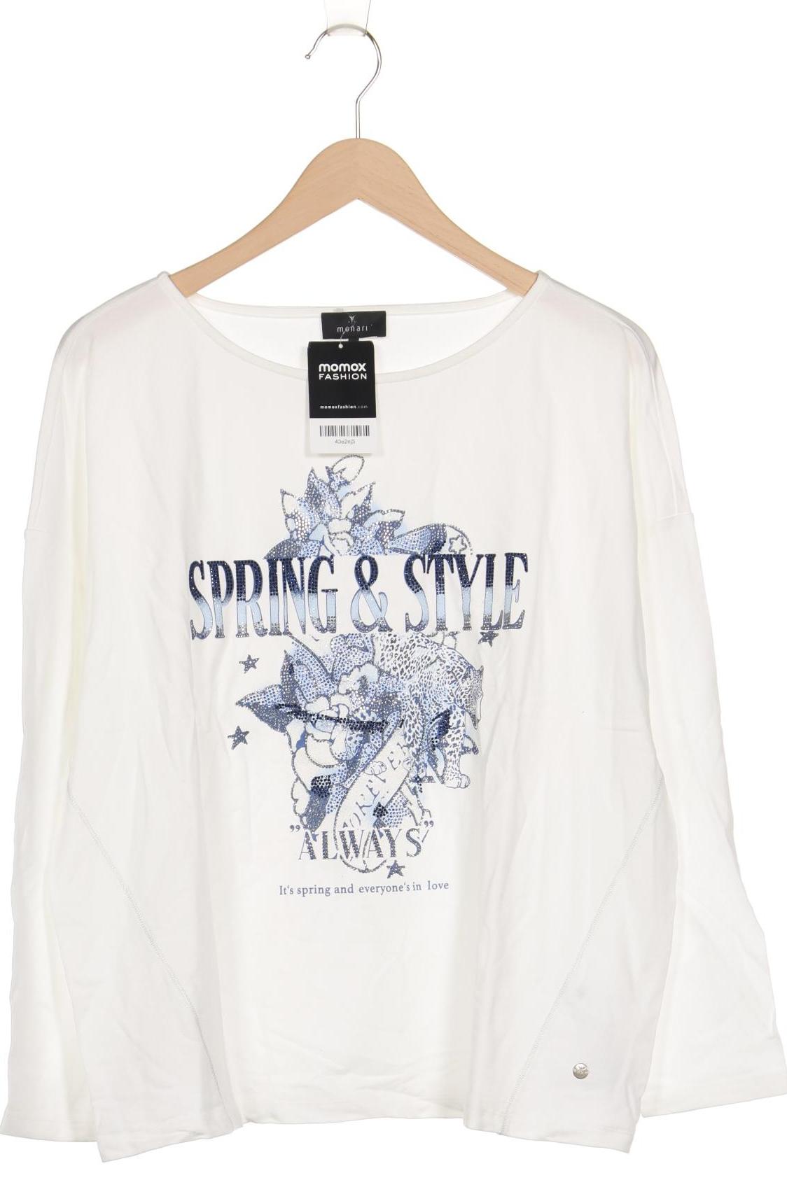 

monari Damen Langarmshirt, weiß, Gr. 42