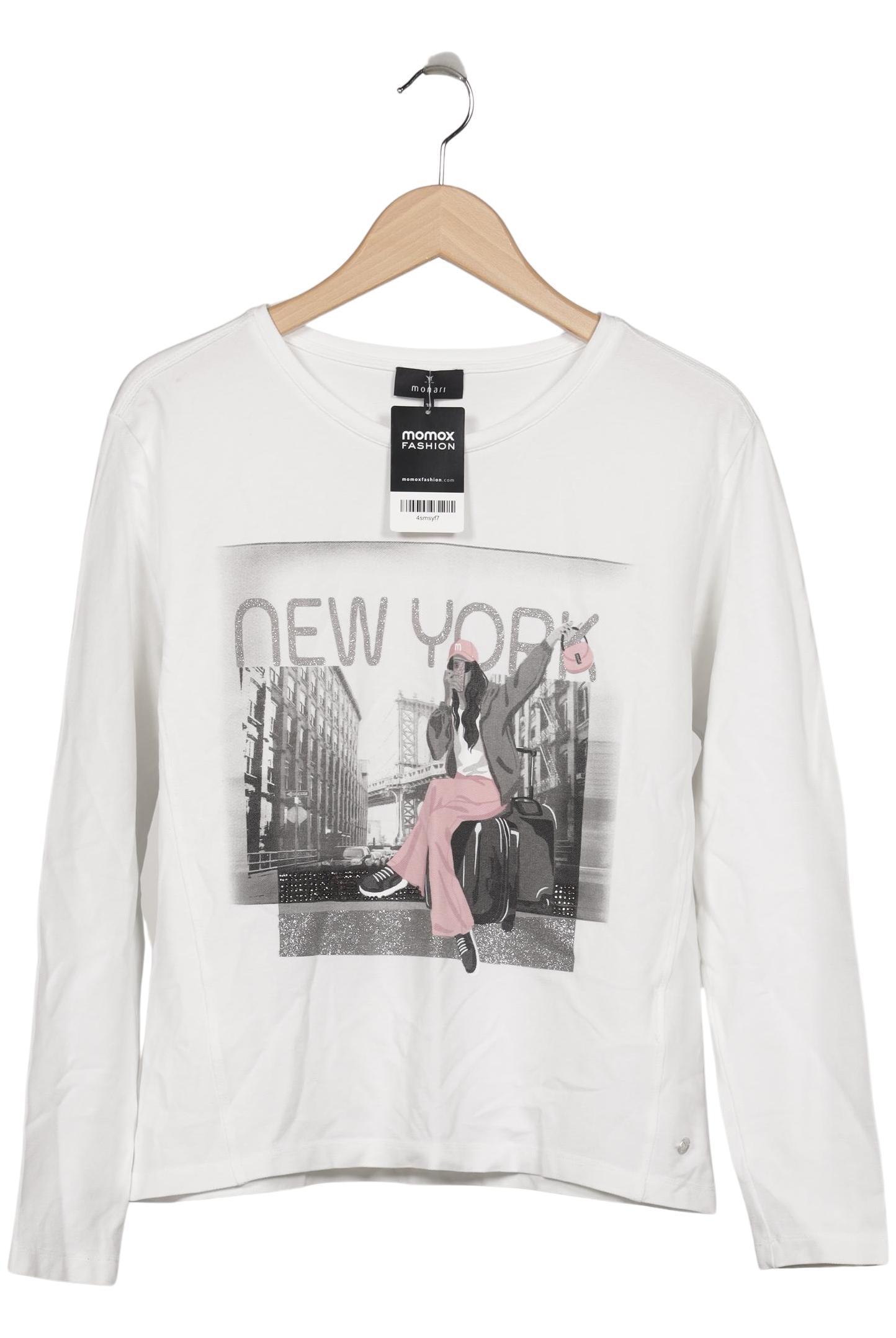 

monari Damen Langarmshirt, weiß, Gr. 38