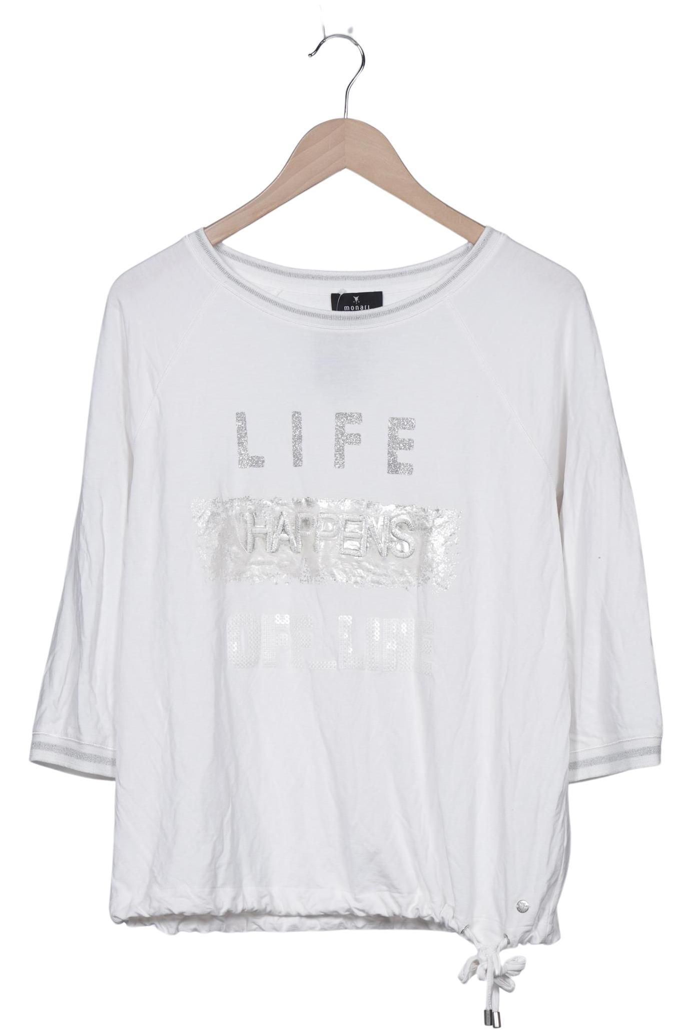 

monari Damen Langarmshirt, weiß, Gr. 40