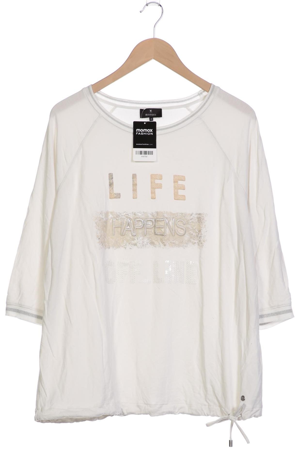 

monari Damen Langarmshirt, weiß, Gr. 46