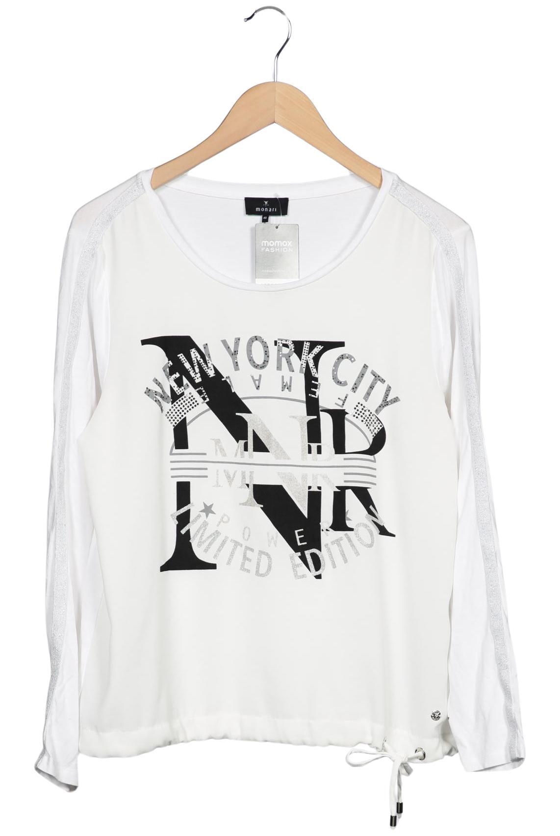 

monari Damen Langarmshirt, weiß, Gr. 40