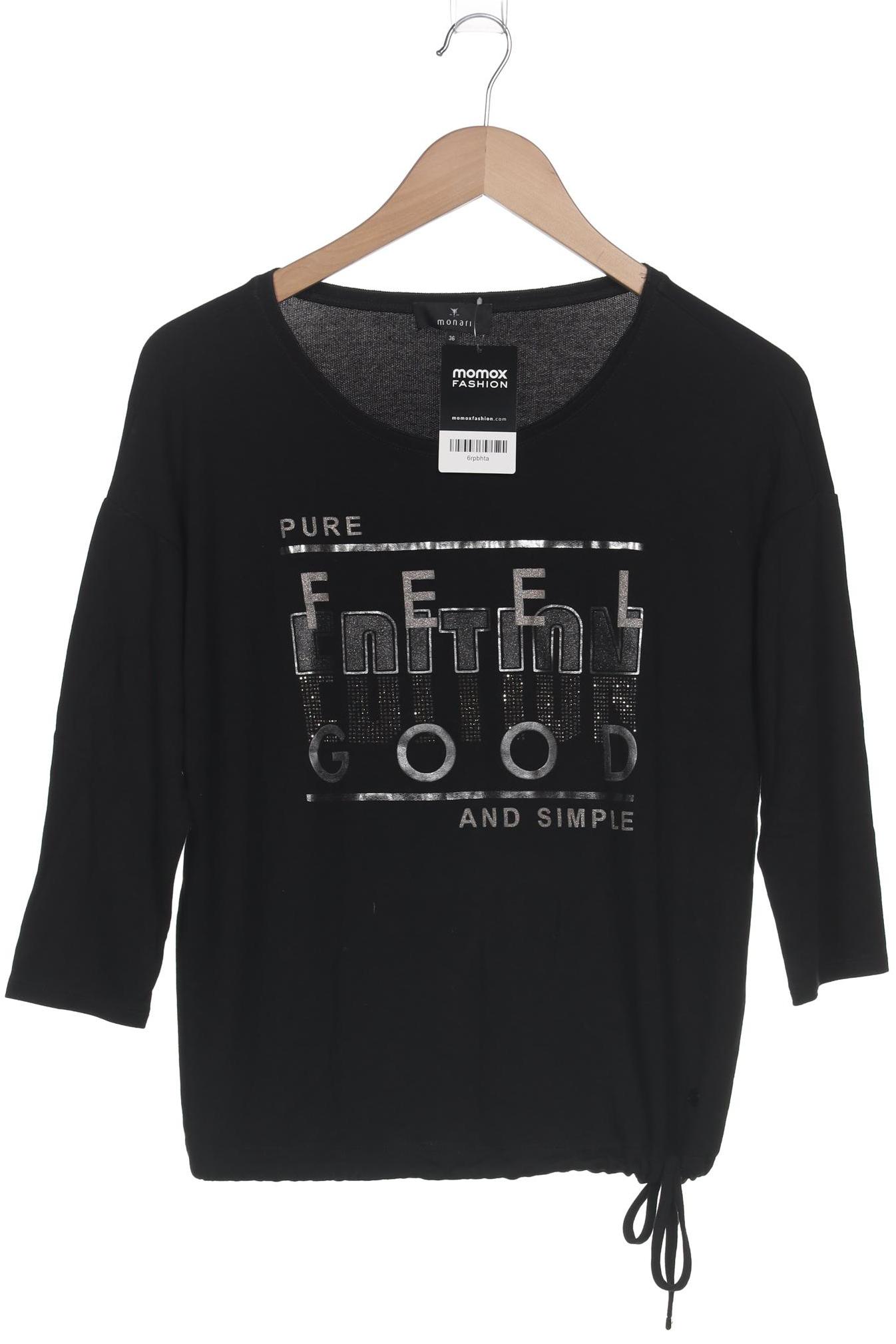

monari Damen Langarmshirt, schwarz, Gr. 36