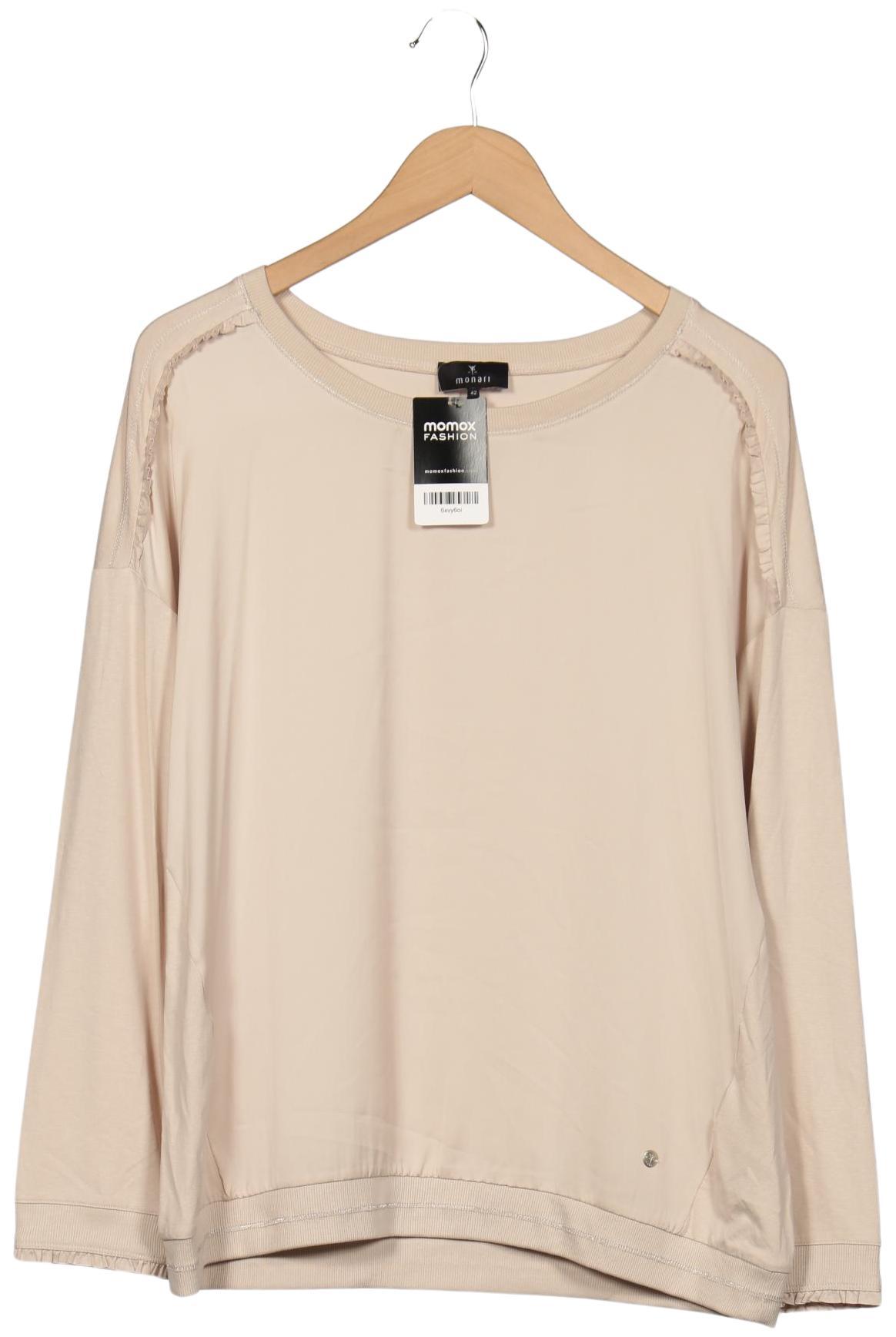 

monari Damen Langarmshirt, beige, Gr. 42