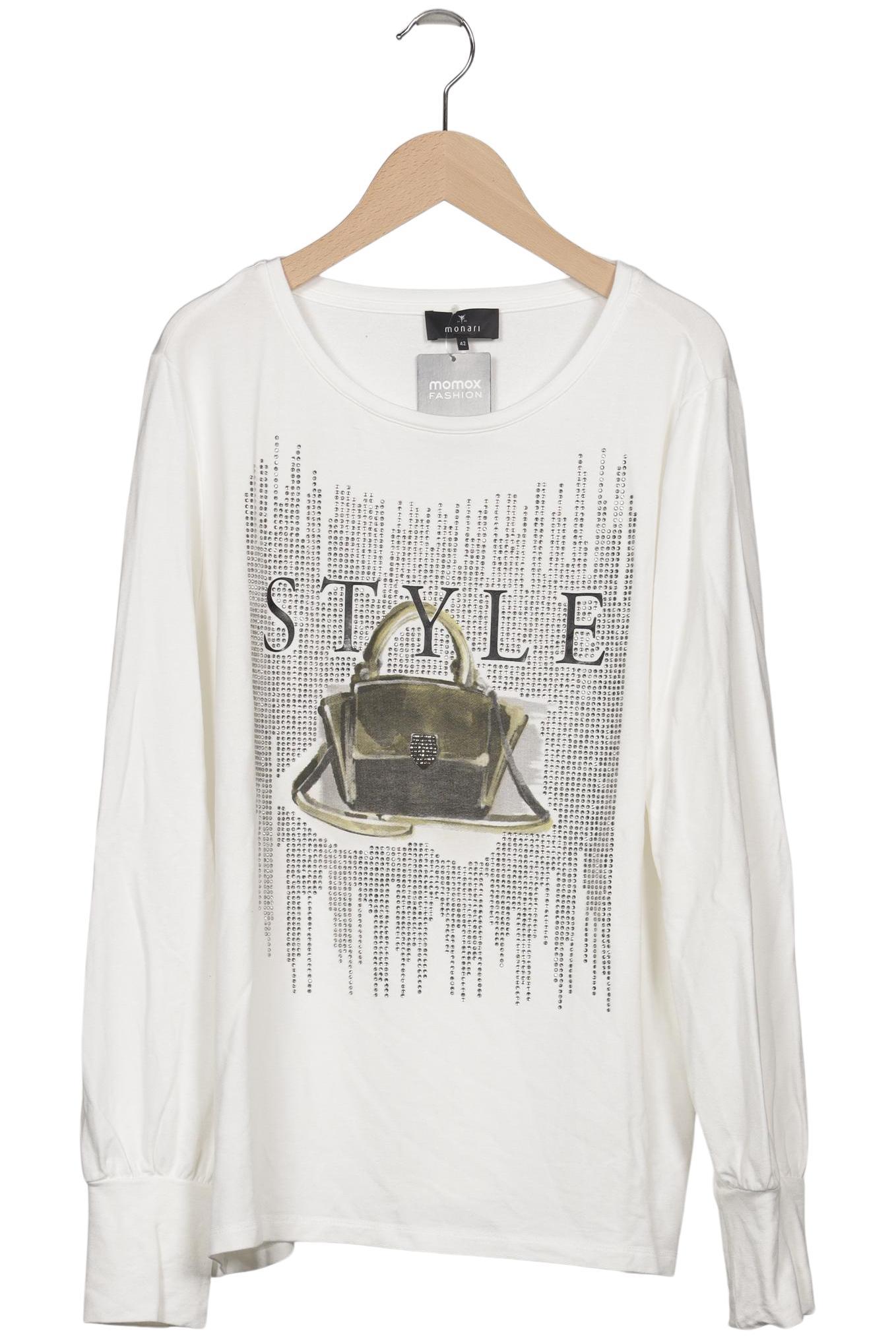 

monari Damen Langarmshirt, weiß, Gr. 42