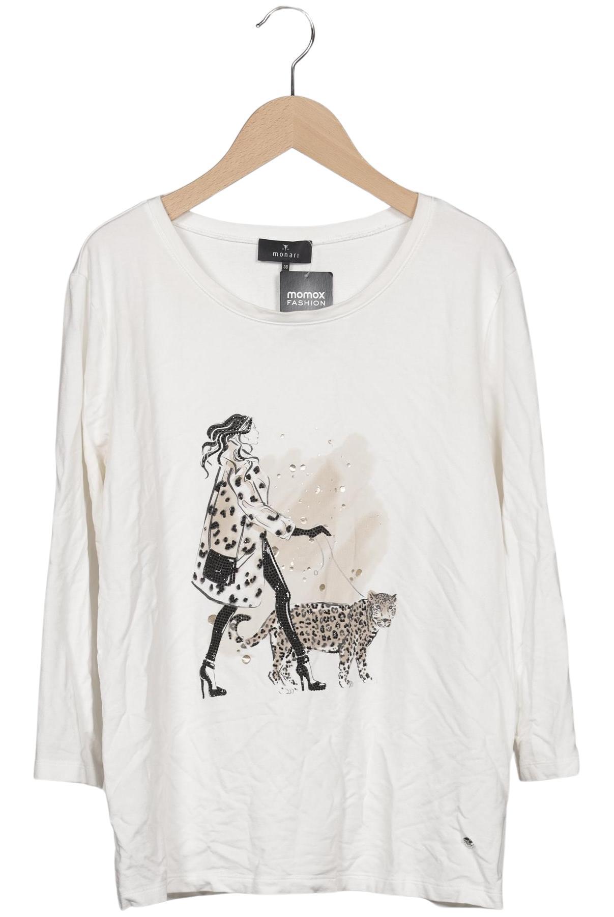 

monari Damen Langarmshirt, weiß, Gr. 38