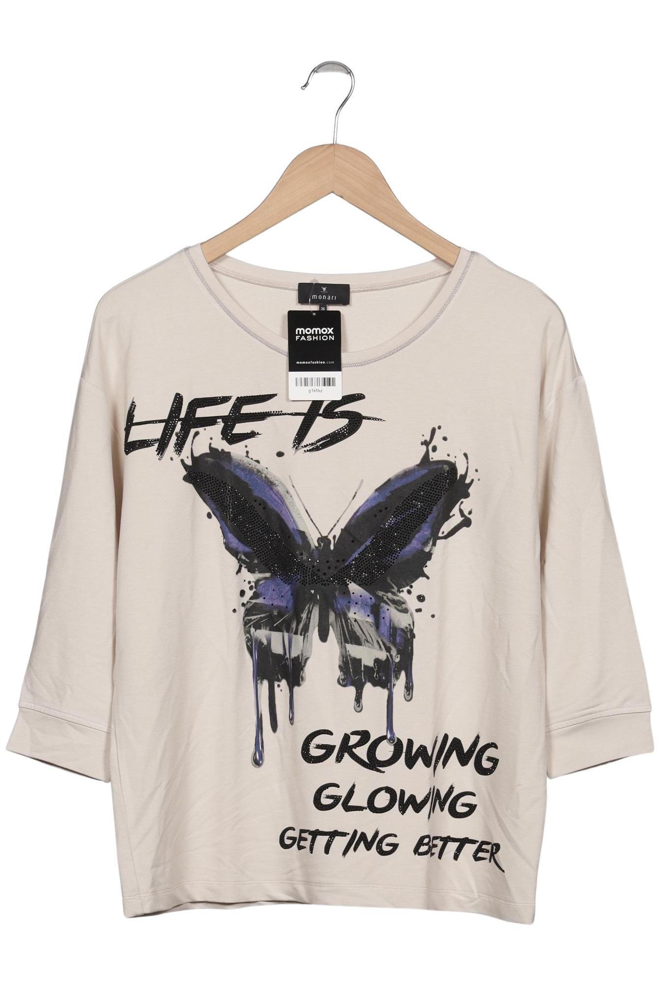 

monari Damen Langarmshirt, beige, Gr. 44