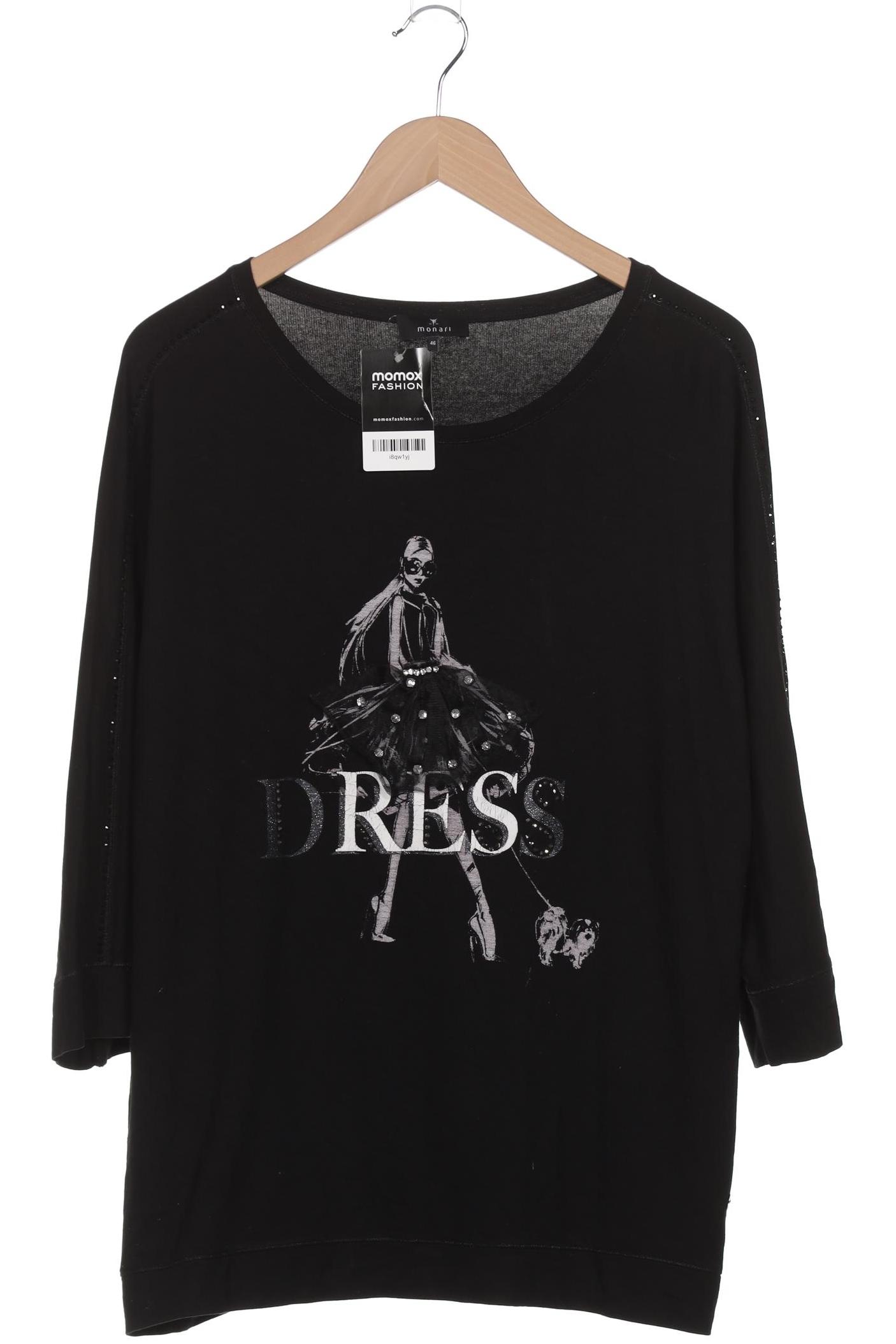 

monari Damen Langarmshirt, schwarz, Gr. 46