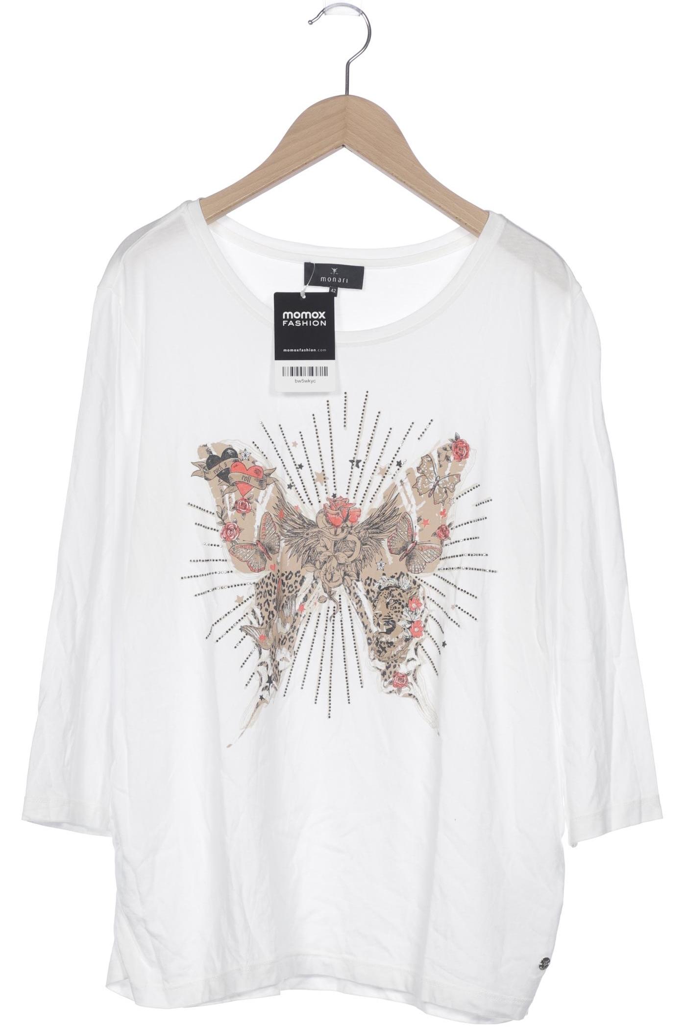 

monari Damen Langarmshirt, weiß, Gr. 42