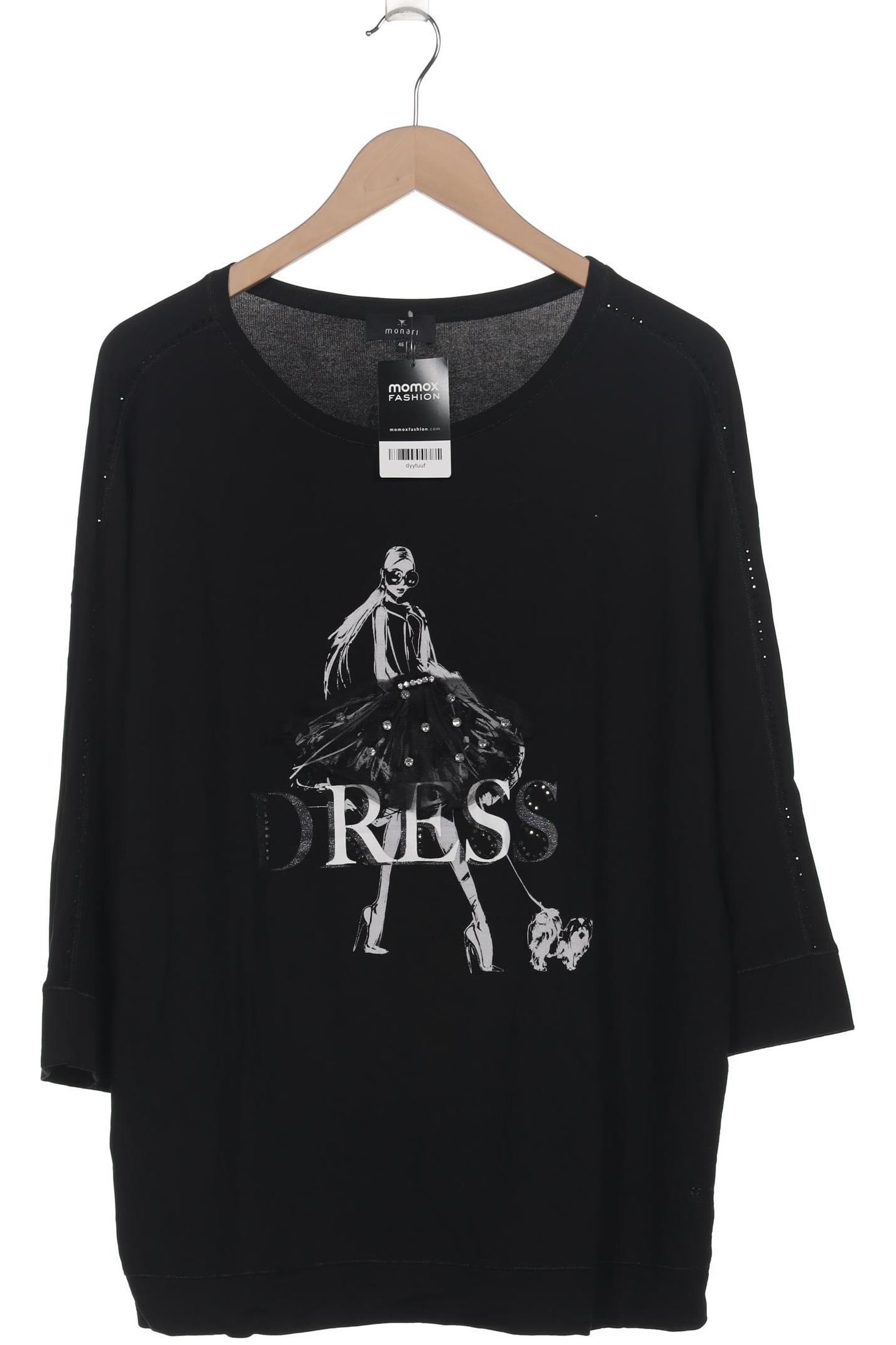 

monari Damen Langarmshirt, schwarz, Gr. 46