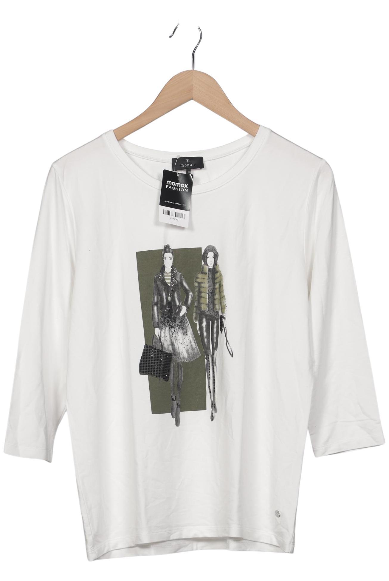 

monari Damen Langarmshirt, weiß, Gr. 40