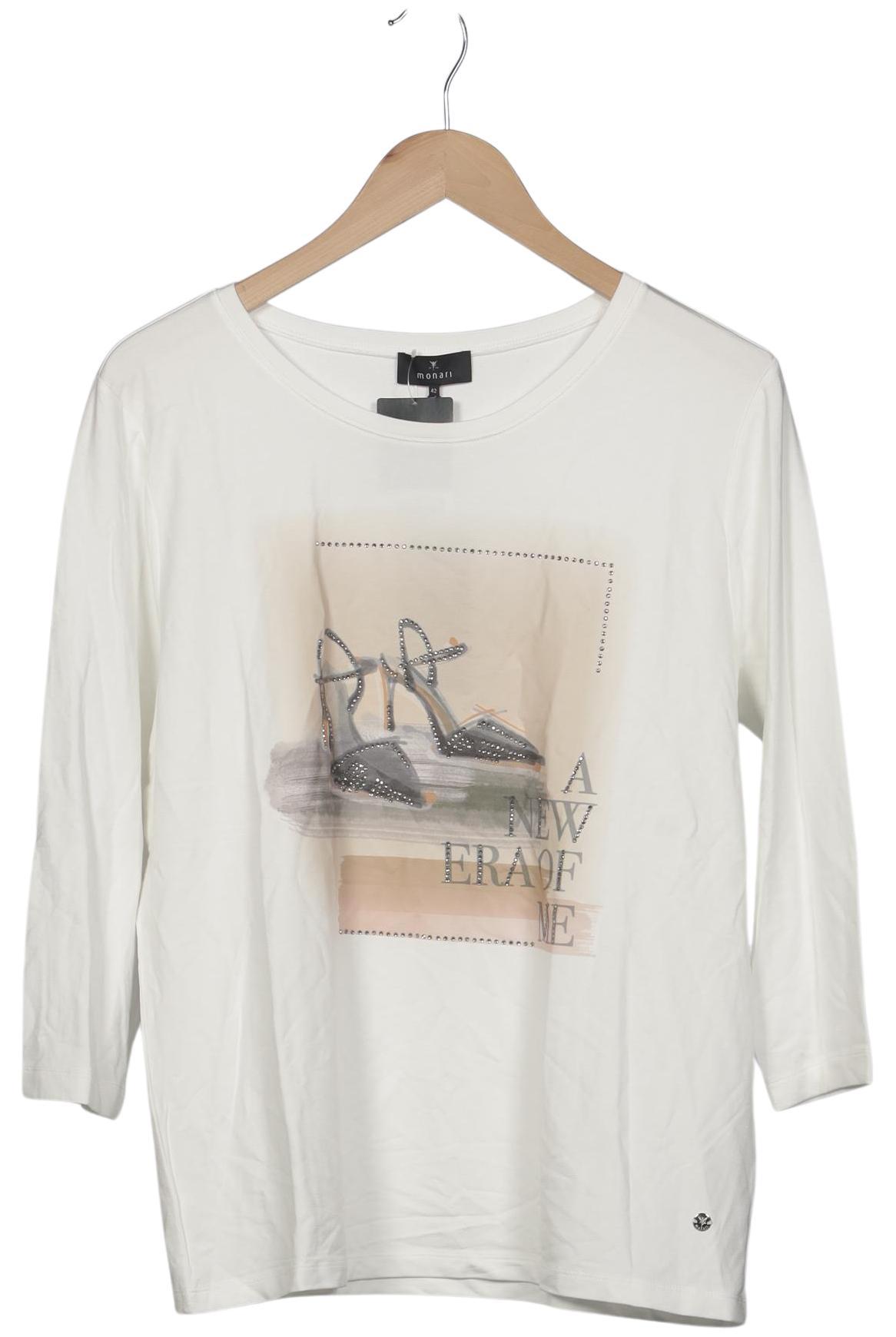 

monari Damen Langarmshirt, weiß, Gr. 42