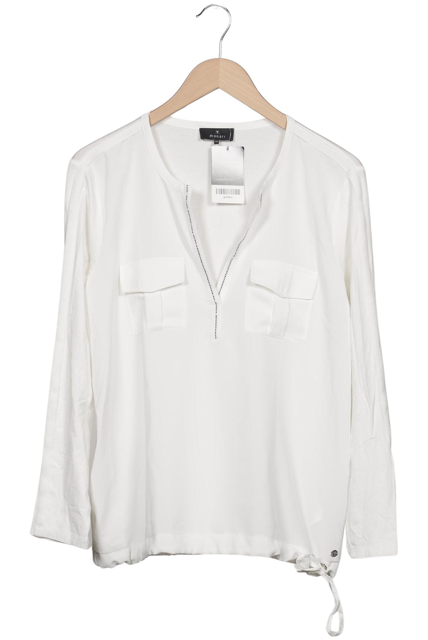 

monari Damen Langarmshirt, weiß, Gr. 42