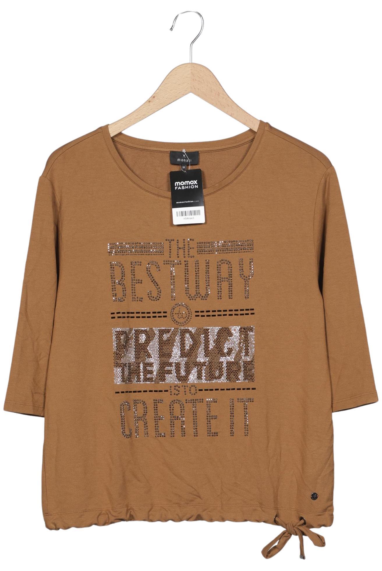 

monari Damen Langarmshirt, braun, Gr. 38