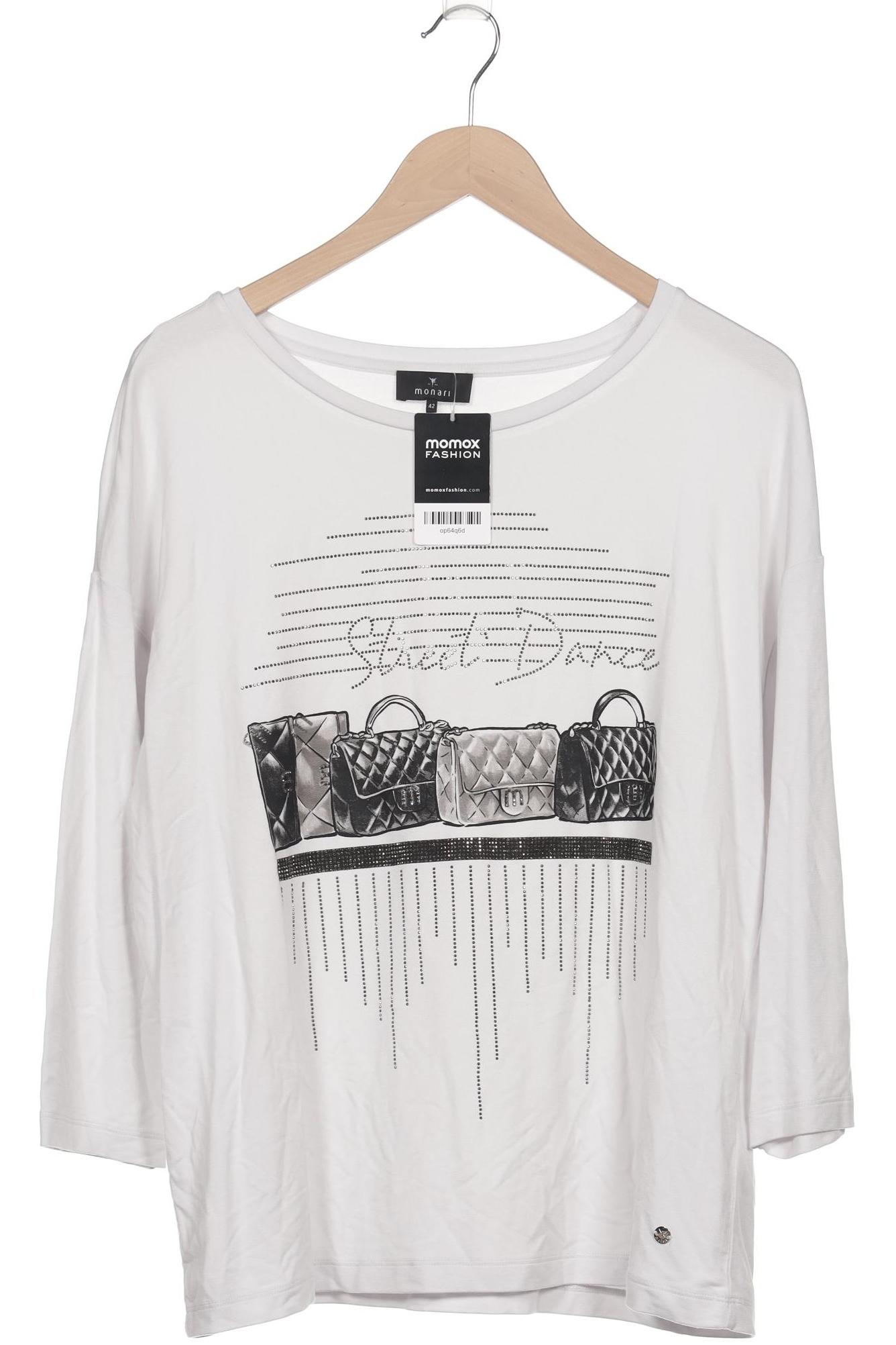 

monari Damen Langarmshirt, weiß, Gr. 42