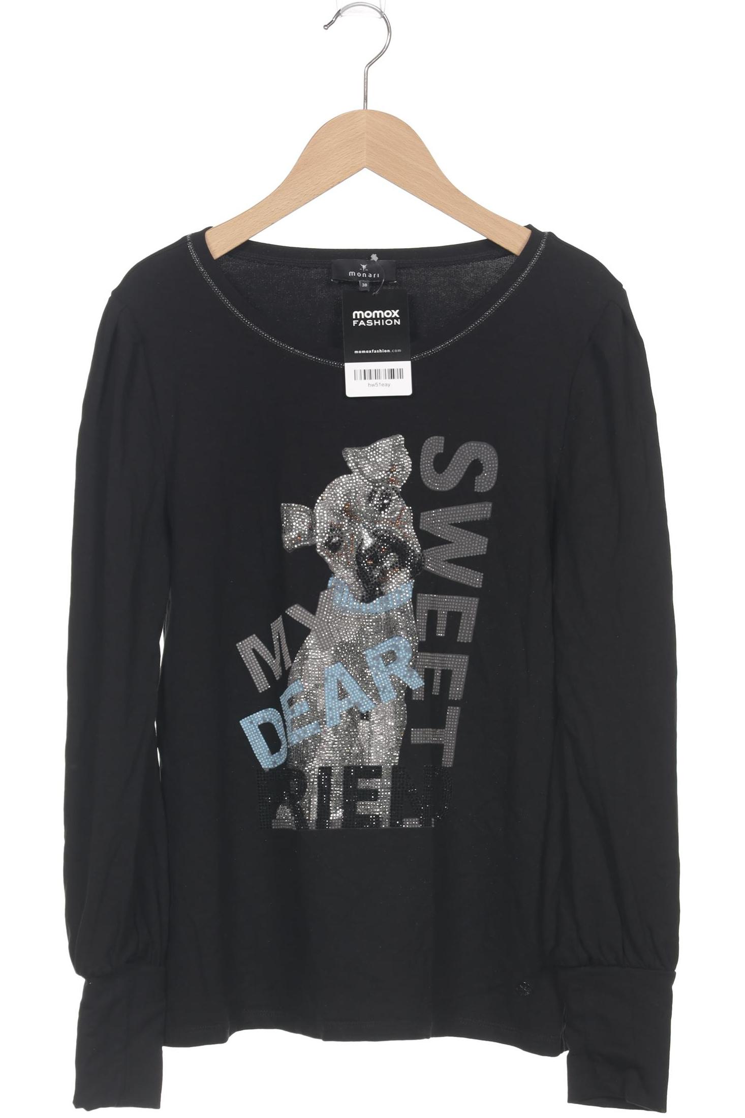 

monari Damen Langarmshirt, schwarz, Gr. 38
