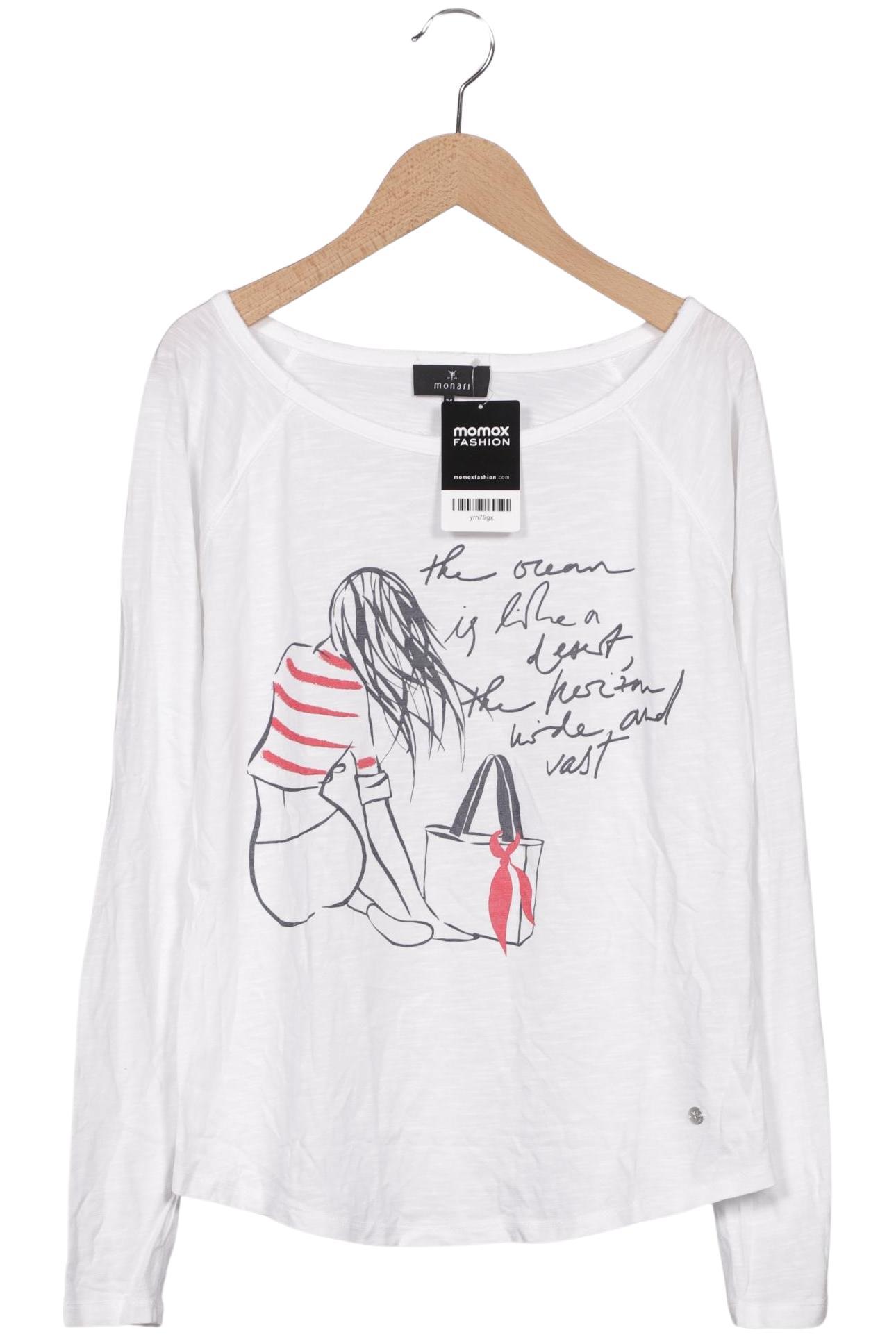 

monari Damen Langarmshirt, weiß, Gr. 34