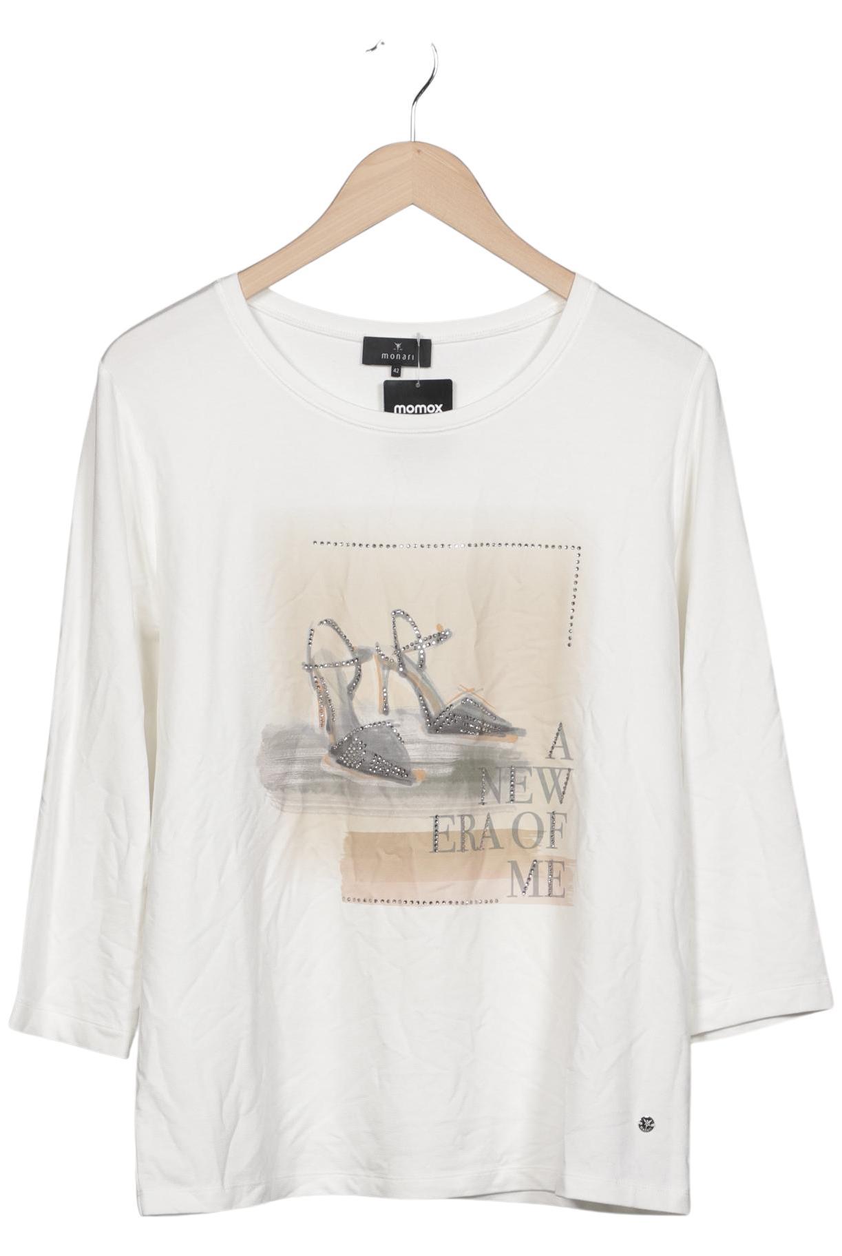 

monari Damen Langarmshirt, weiß, Gr. 42