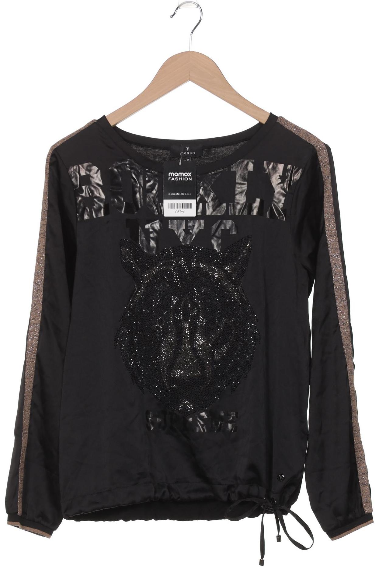 

monari Damen Langarmshirt, schwarz, Gr. 36