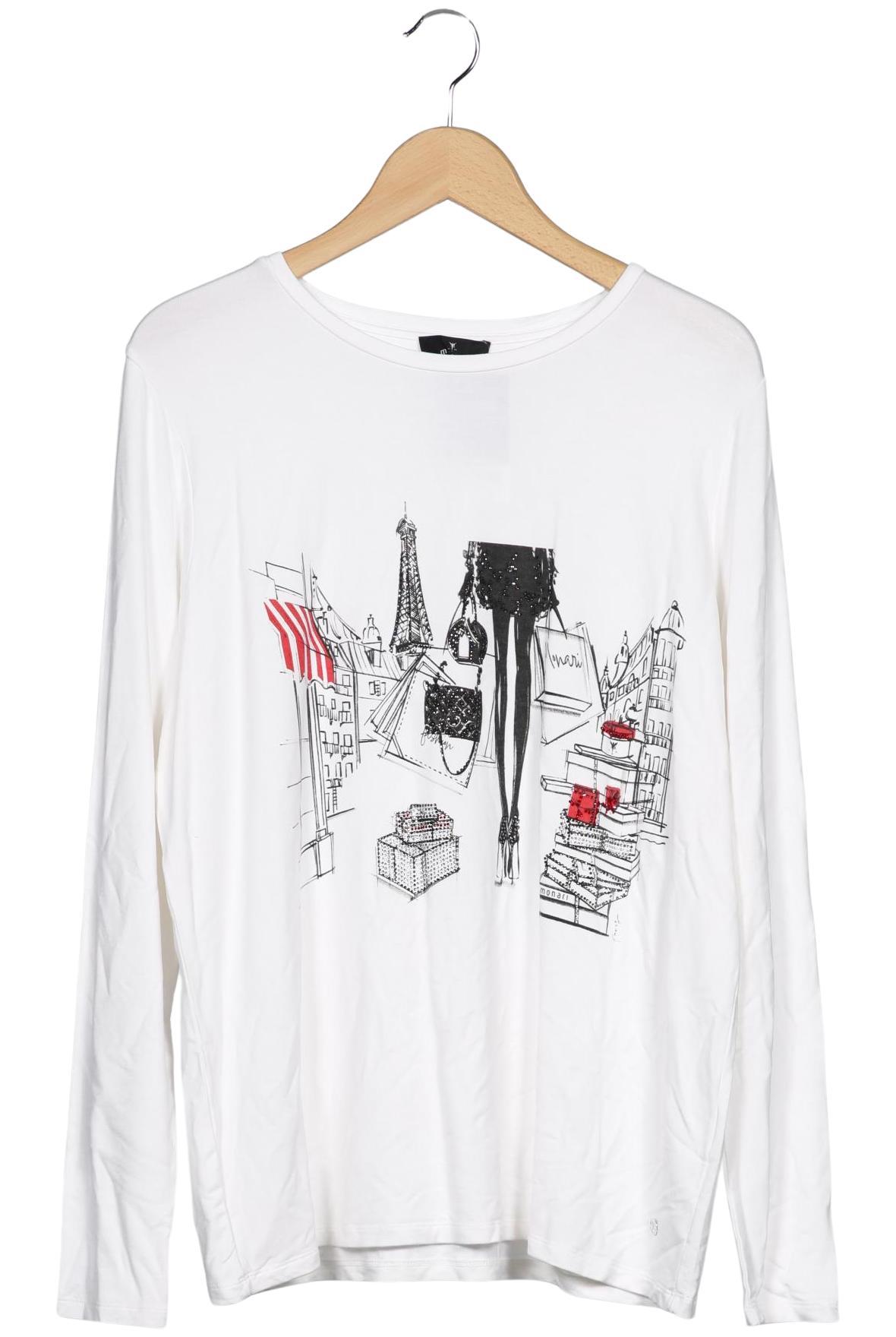

monari Damen Langarmshirt, weiß, Gr. 42