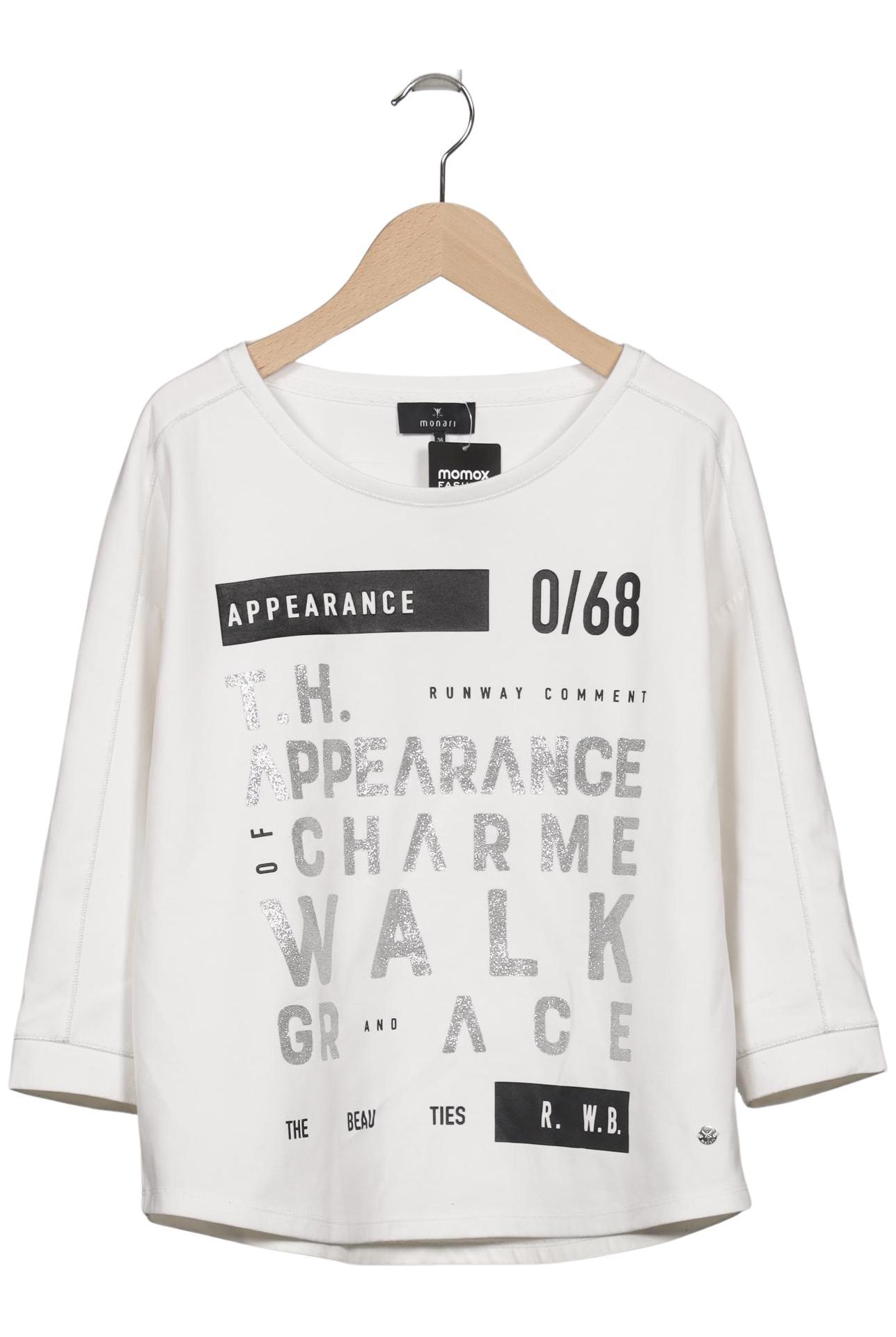 

monari Damen Langarmshirt, weiß, Gr. 36