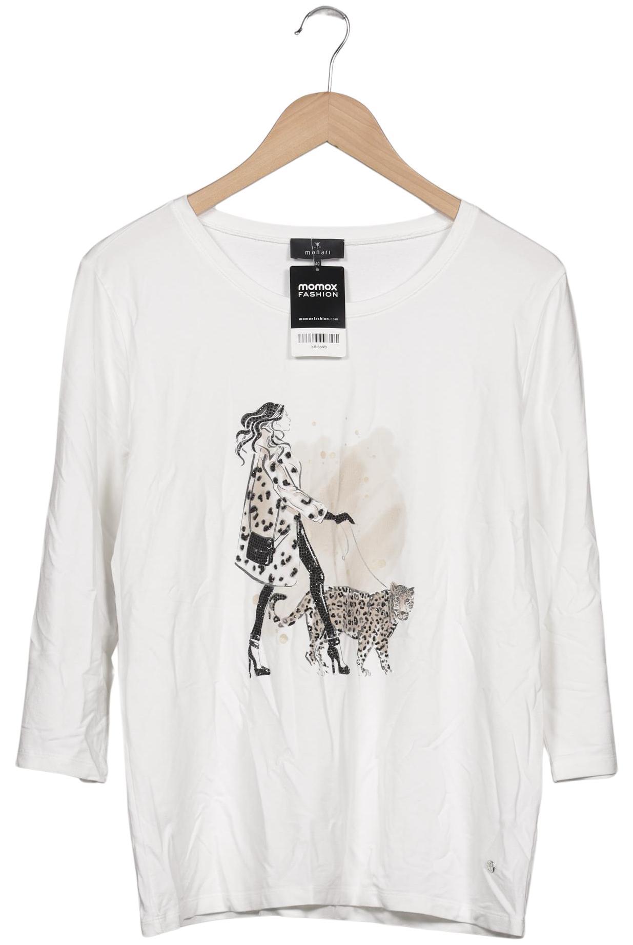 

monari Damen Langarmshirt, weiß, Gr. 40