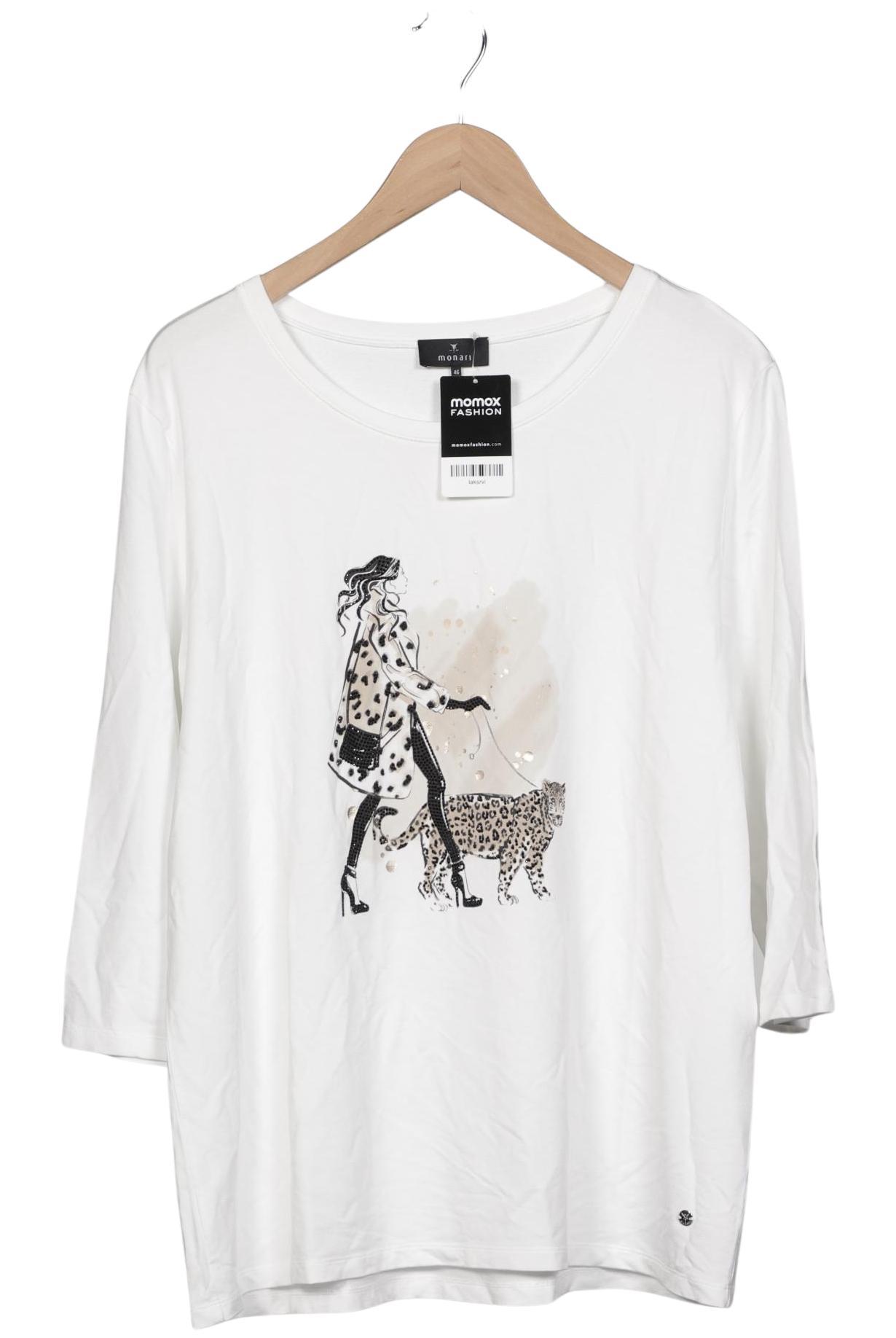 

monari Damen Langarmshirt, weiß, Gr. 46