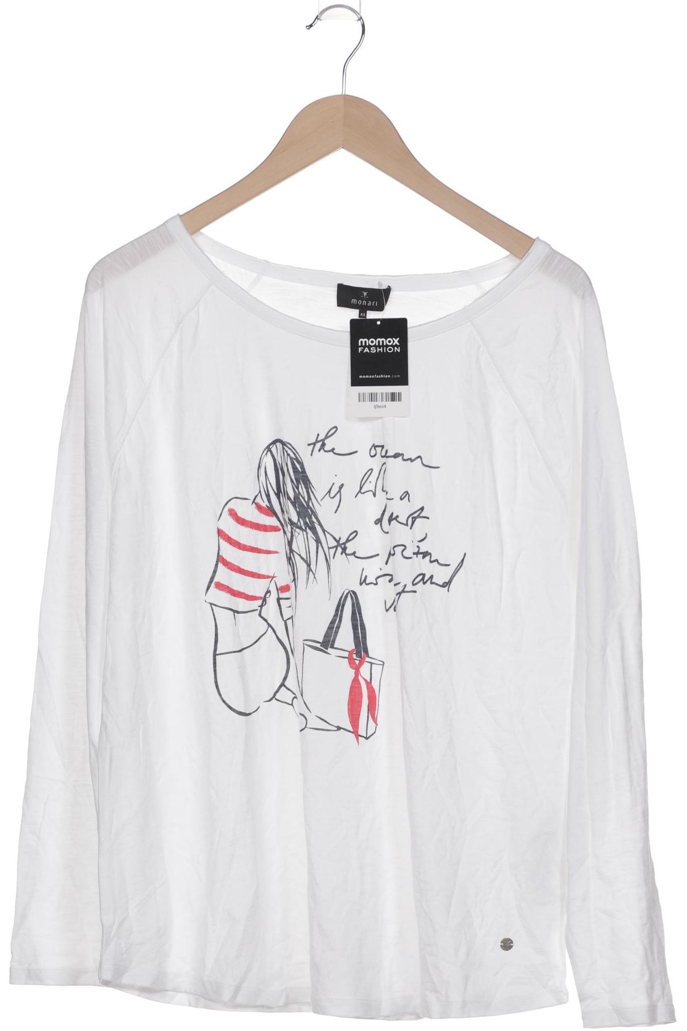 

monari Damen Langarmshirt, weiß, Gr. 44