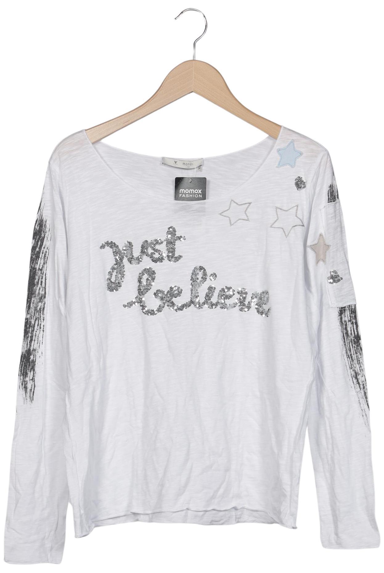 

monari Damen Langarmshirt, weiß, Gr. 38