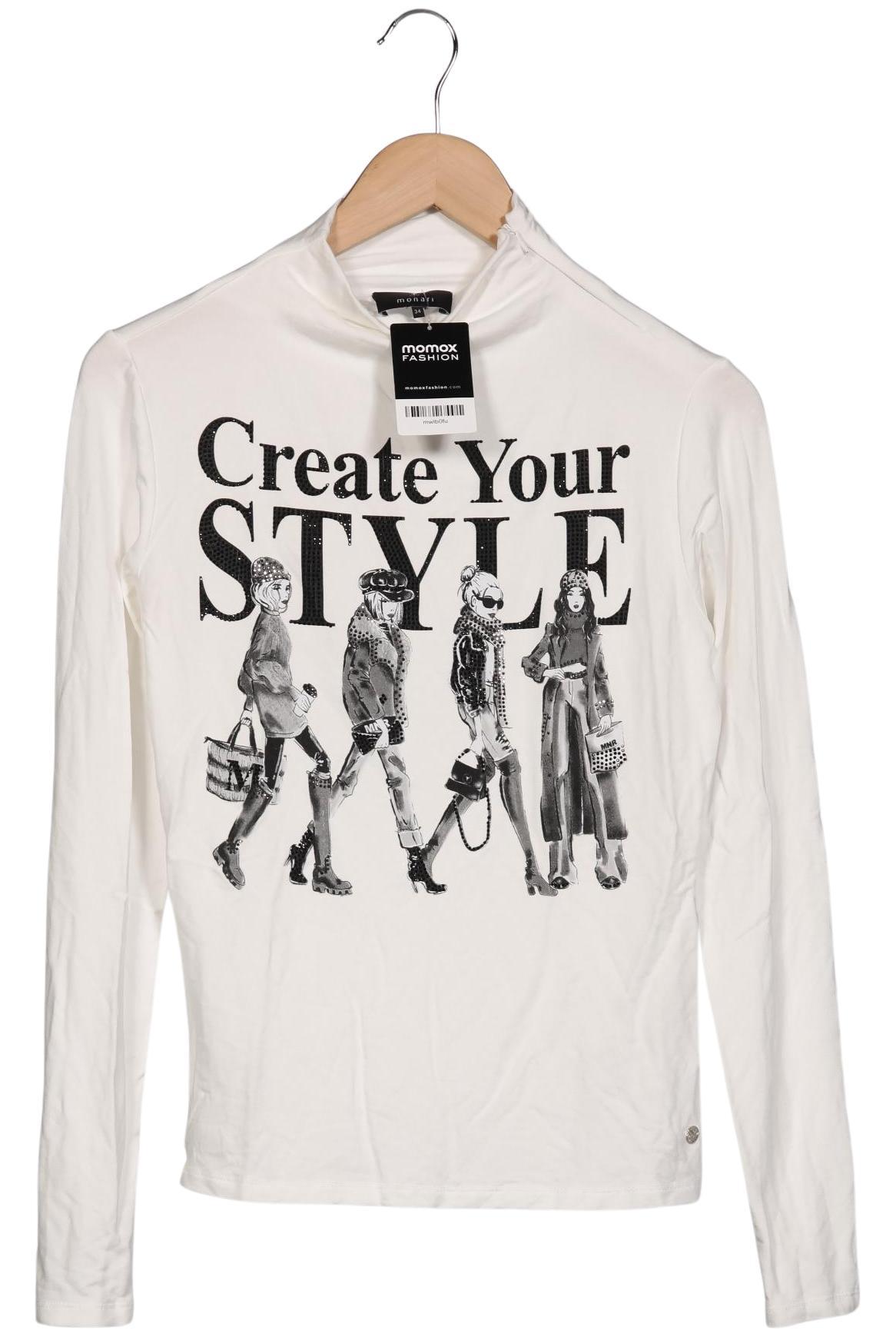 

monari Damen Langarmshirt, weiß, Gr. 34