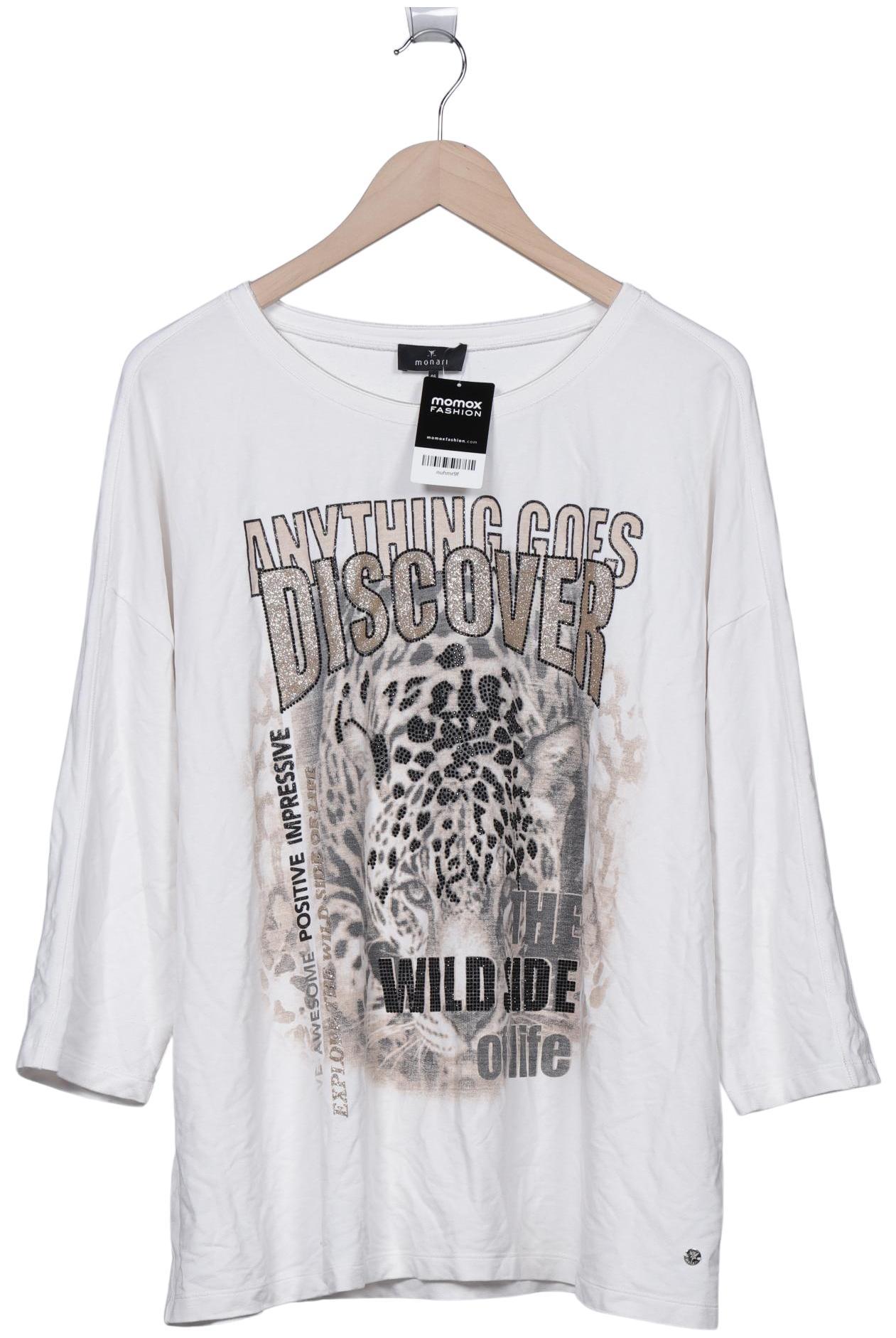 

monari Damen Langarmshirt, weiß, Gr. 46