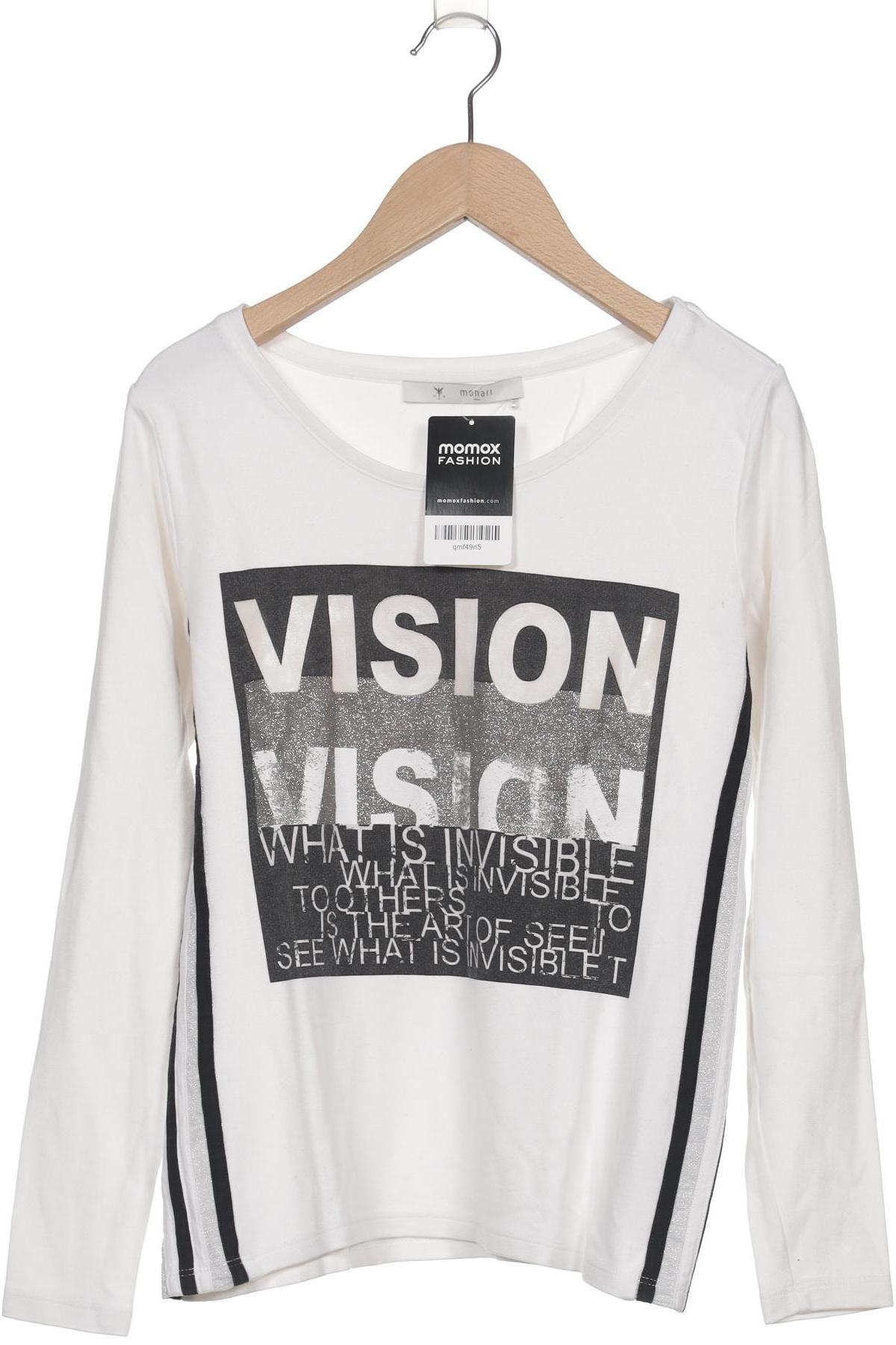 

monari Damen Langarmshirt, weiß, Gr. 34