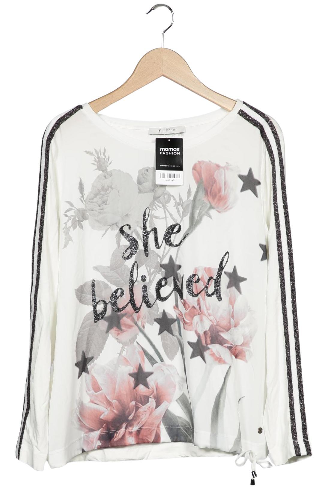 

monari Damen Langarmshirt, weiß, Gr. 42