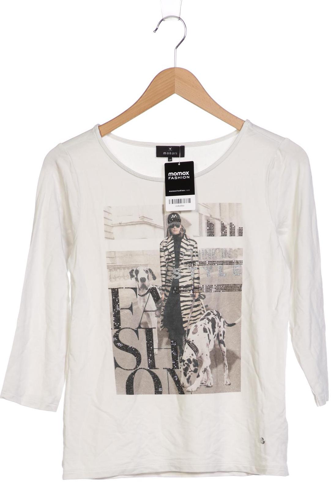 

monari Damen Langarmshirt, weiß, Gr. 34