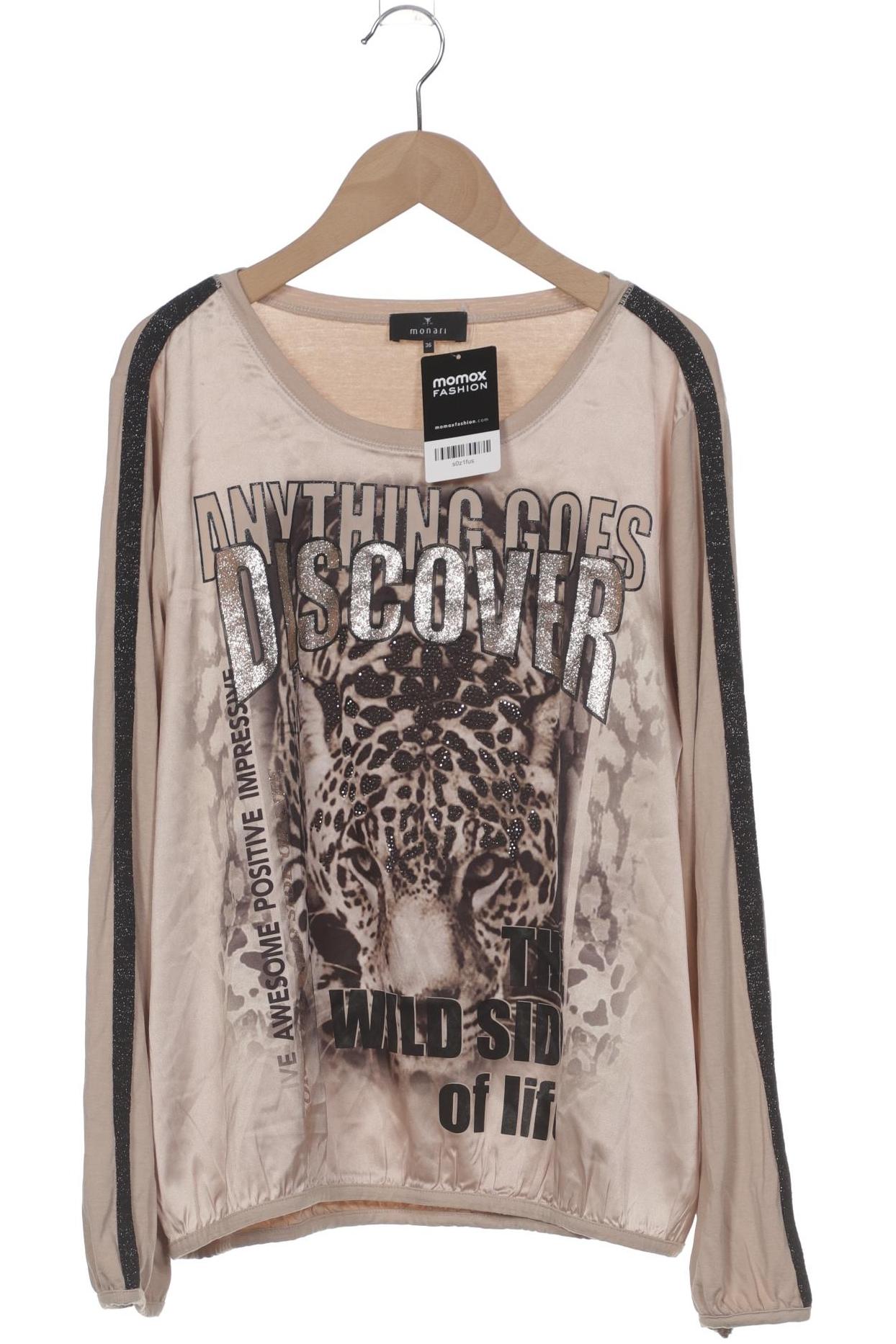 

monari Damen Langarmshirt, beige, Gr. 36