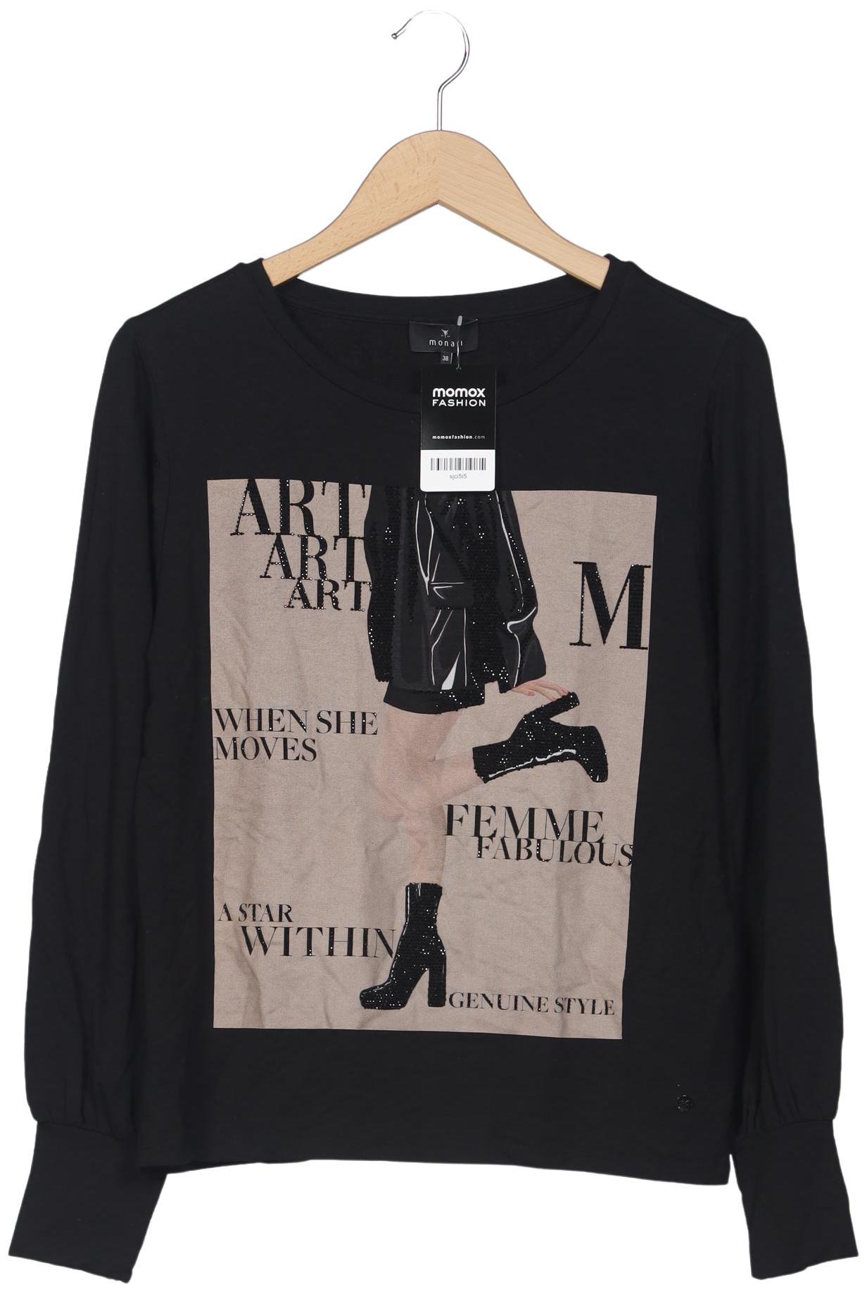 

monari Damen Langarmshirt, schwarz, Gr. 38