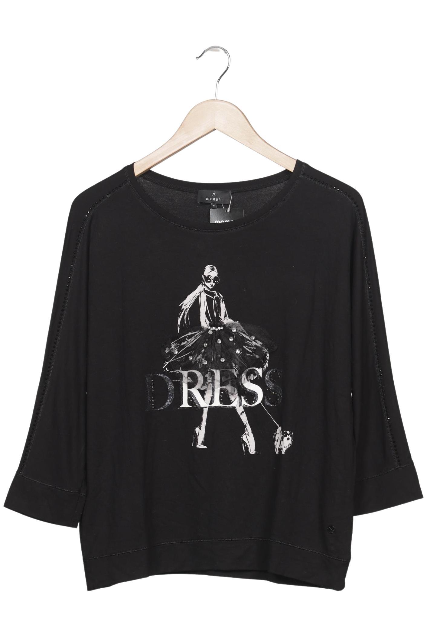 

monari Damen Langarmshirt, schwarz, Gr. 40