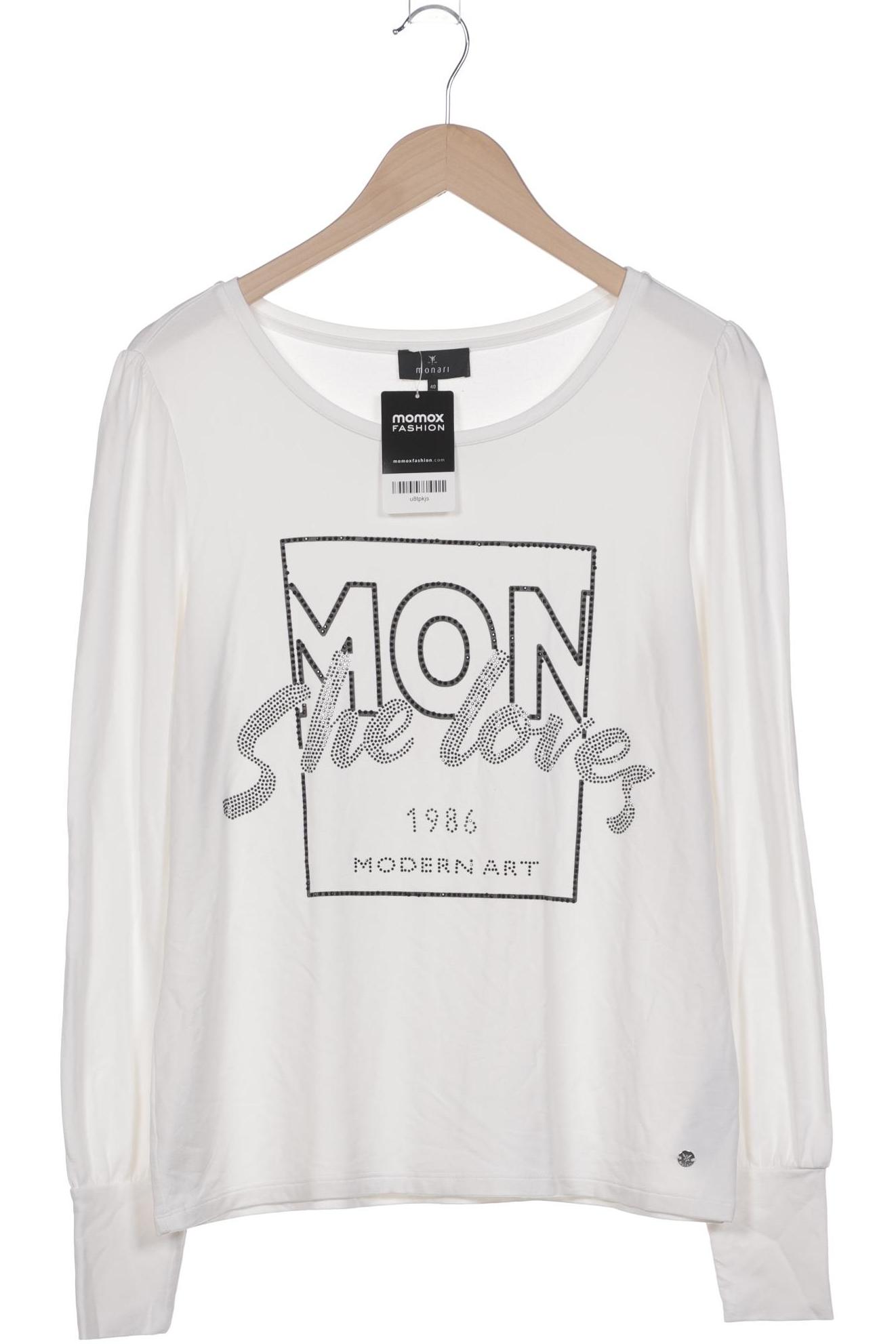 

monari Damen Langarmshirt, weiß, Gr. 40