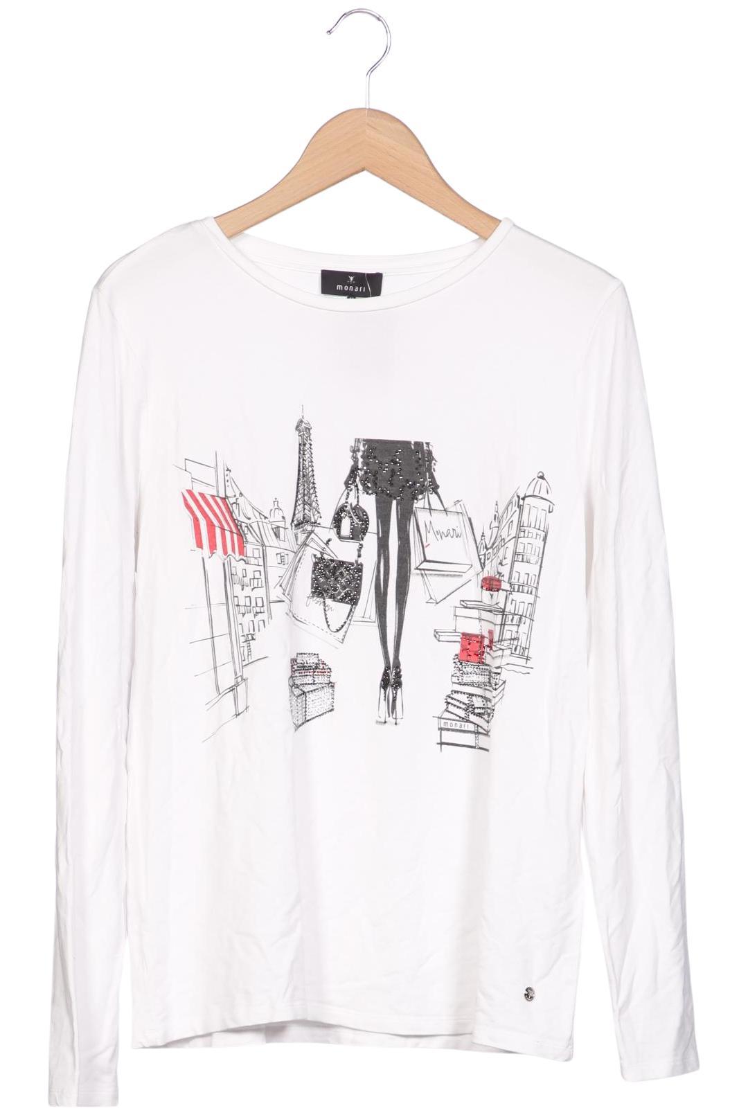 

monari Damen Langarmshirt, weiß, Gr. 42