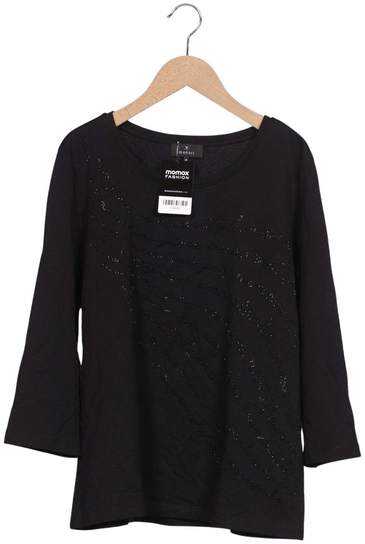 

monari Damen Langarmshirt, schwarz, Gr. 40