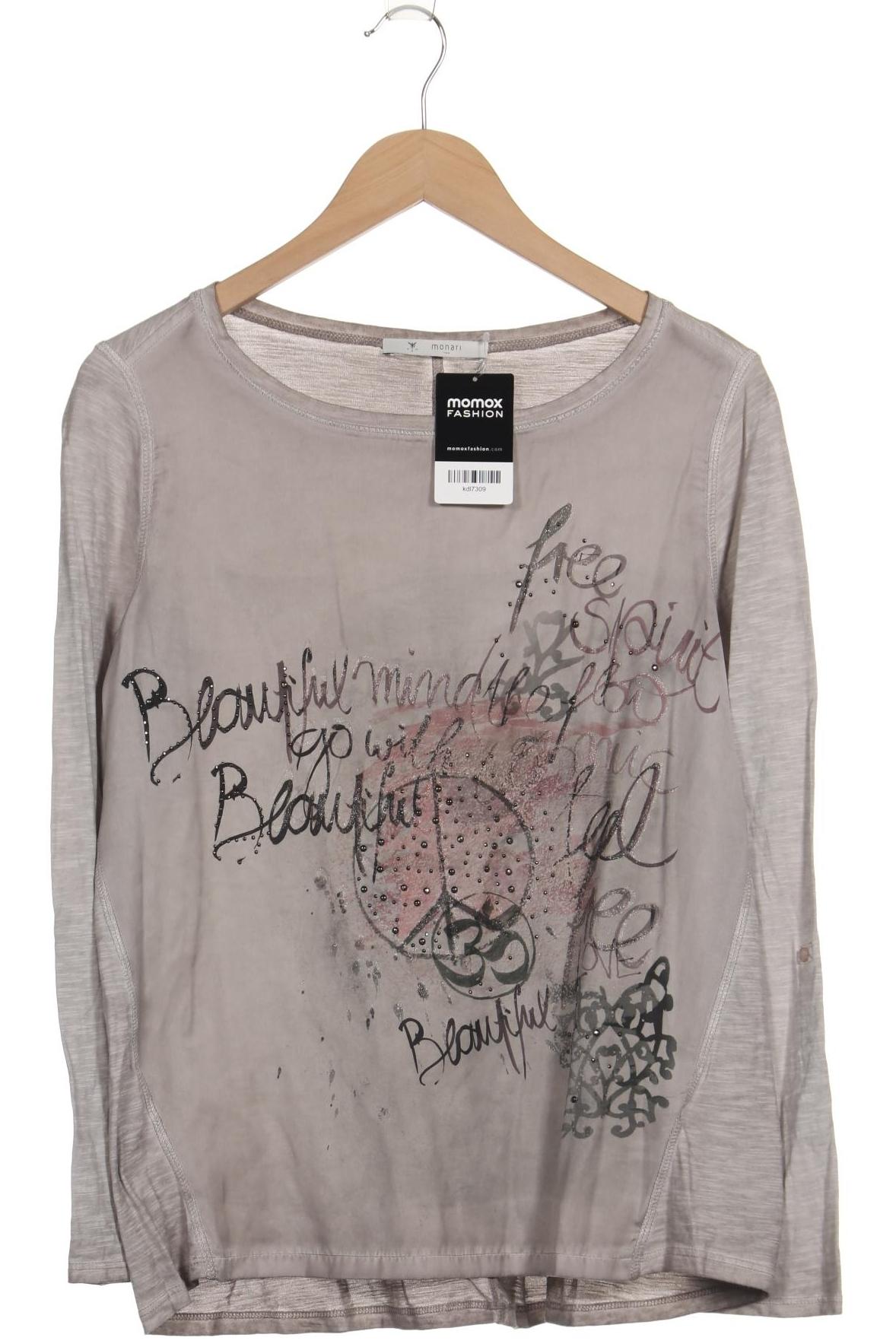 

monari Damen Langarmshirt, grau, Gr. 38