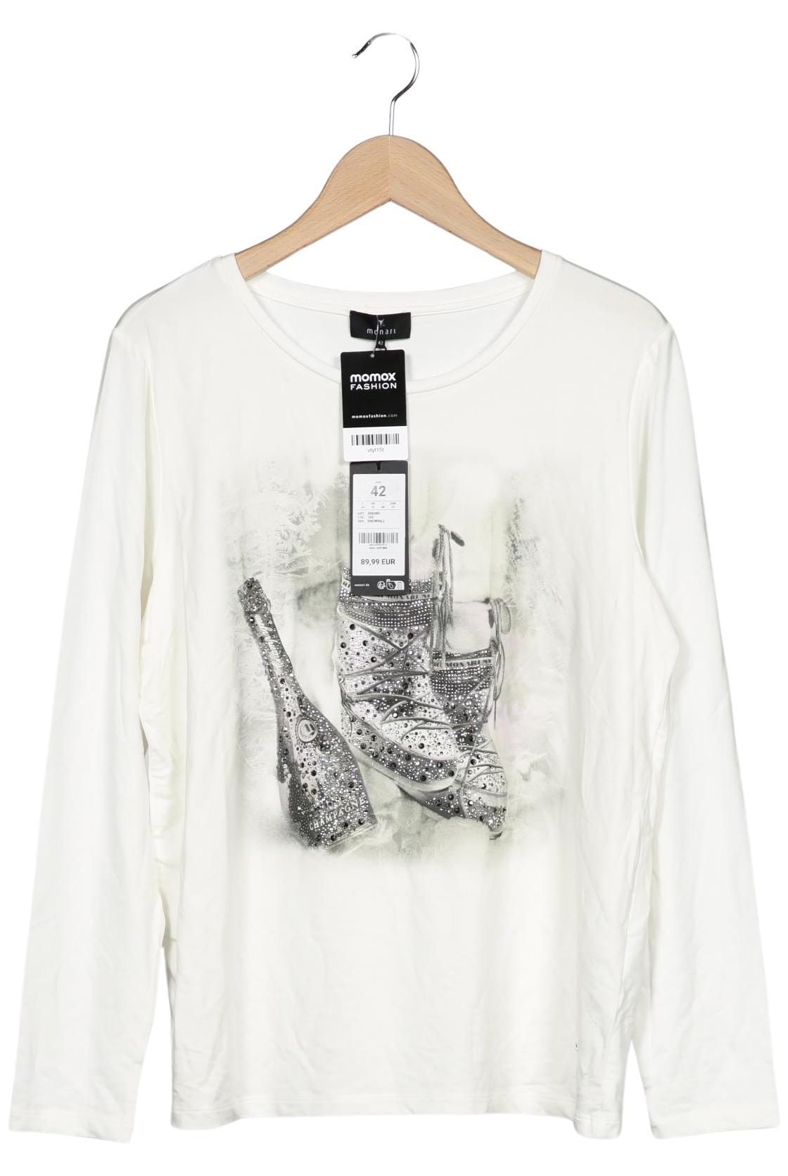 

monari Damen Langarmshirt, weiß, Gr. 42